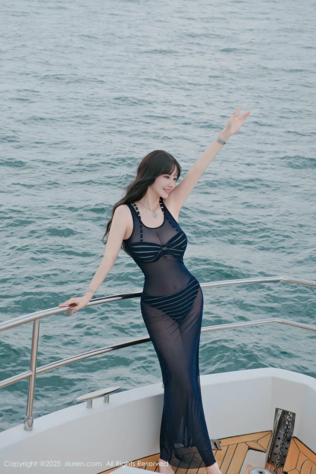 XiuRen 秀人 No.11017 心上可Flora 蓝色比基尼轮船新加坡旅拍 - 3