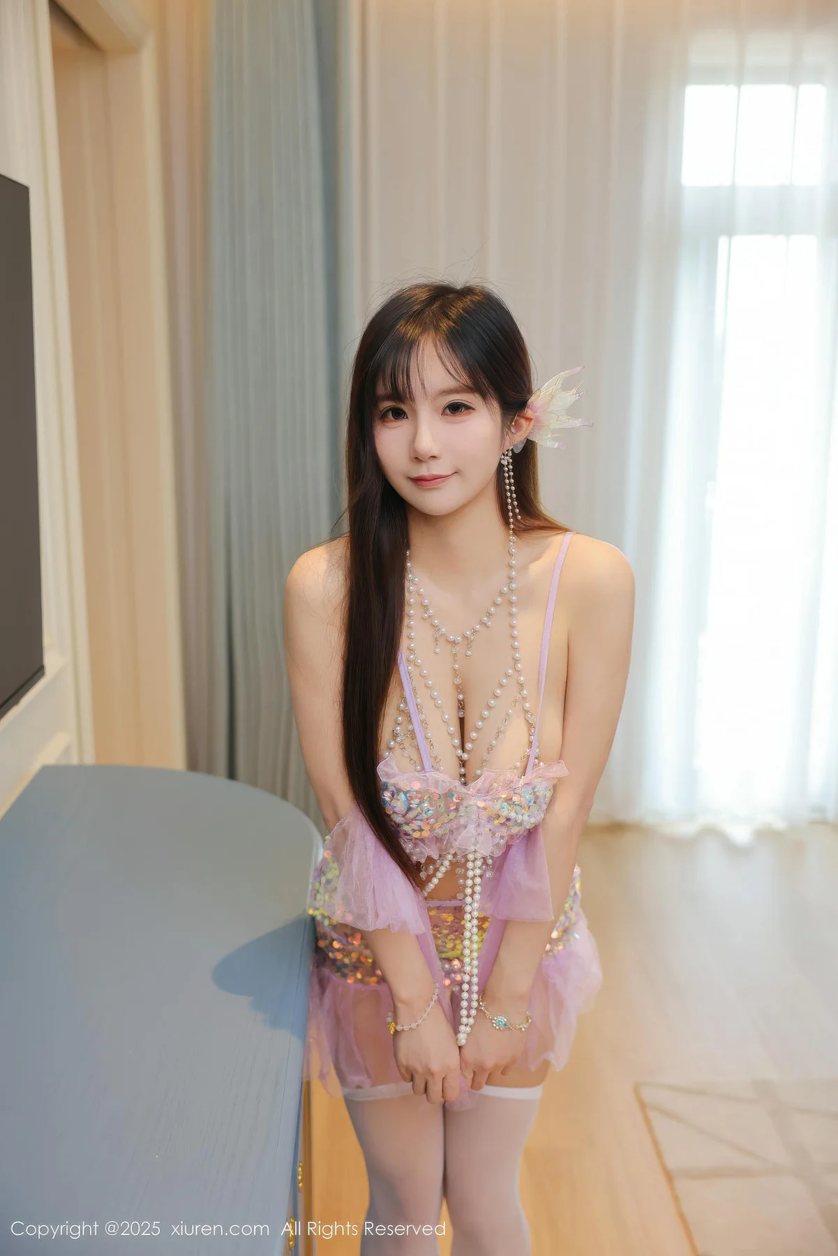 XiuRen 秀人 No.11020 小肉肉咪 紫色情趣美乳白丝 - 6