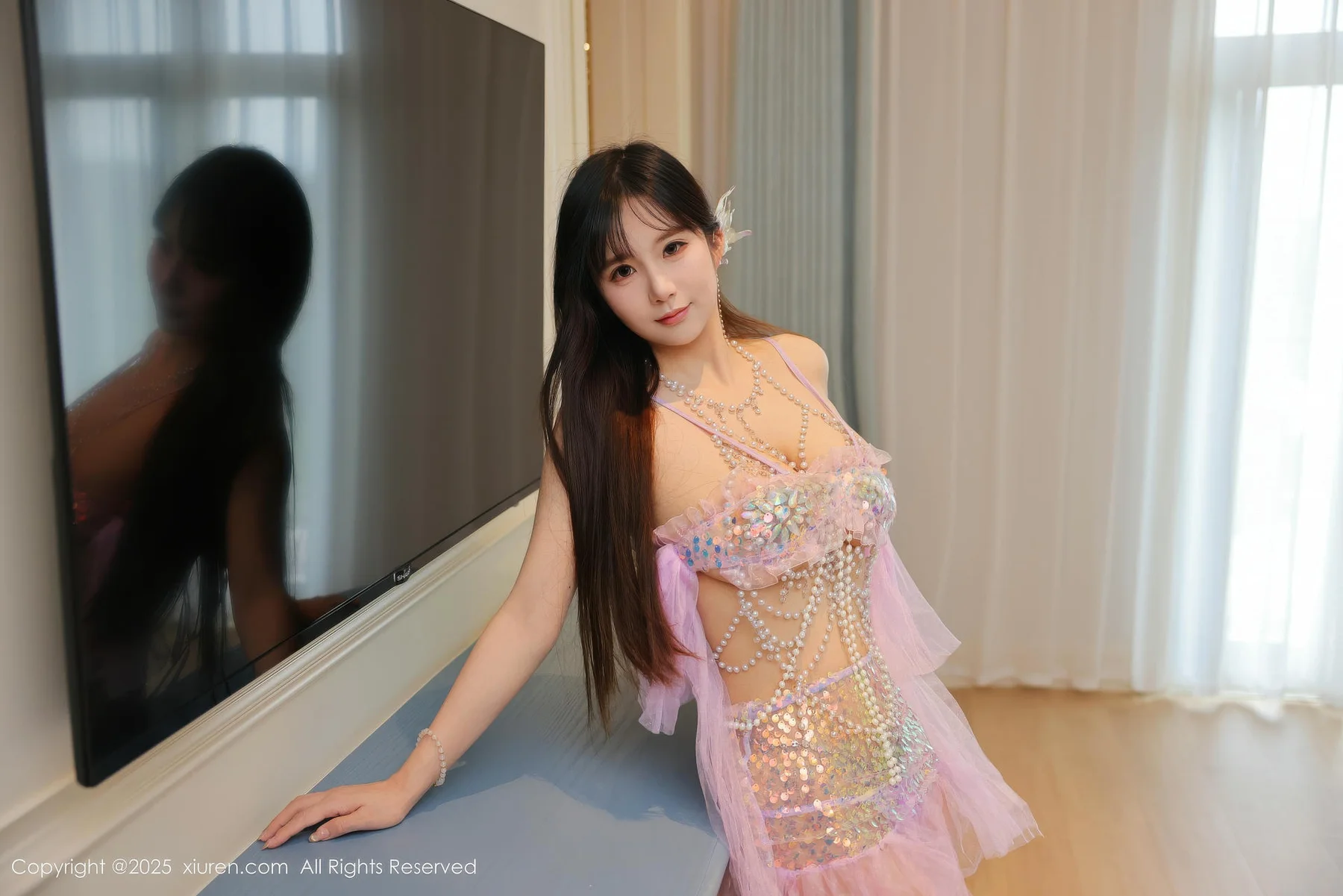 XiuRen 秀人 No.11020 小肉肉咪 紫色情趣美乳白丝 - 8