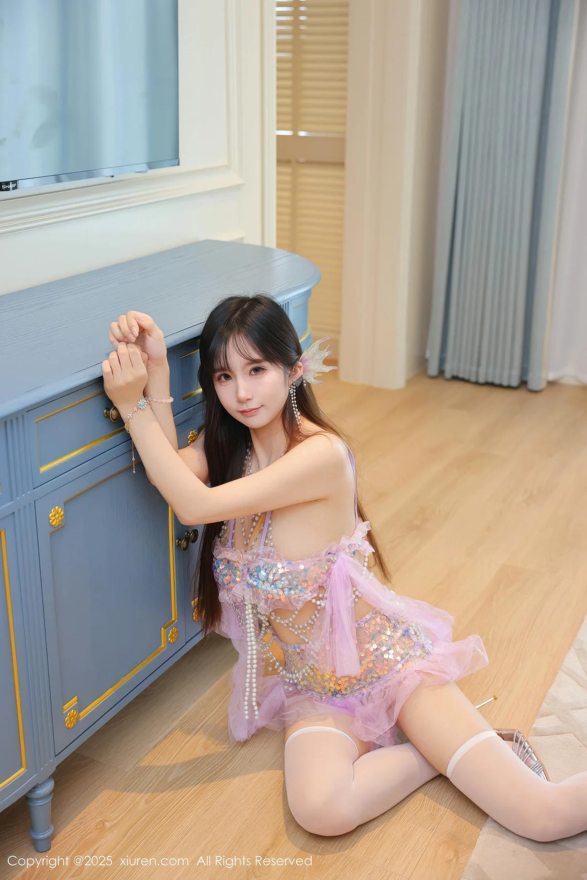 XiuRen 秀人 No.11020 小肉肉咪 紫色情趣美乳白丝 - 3