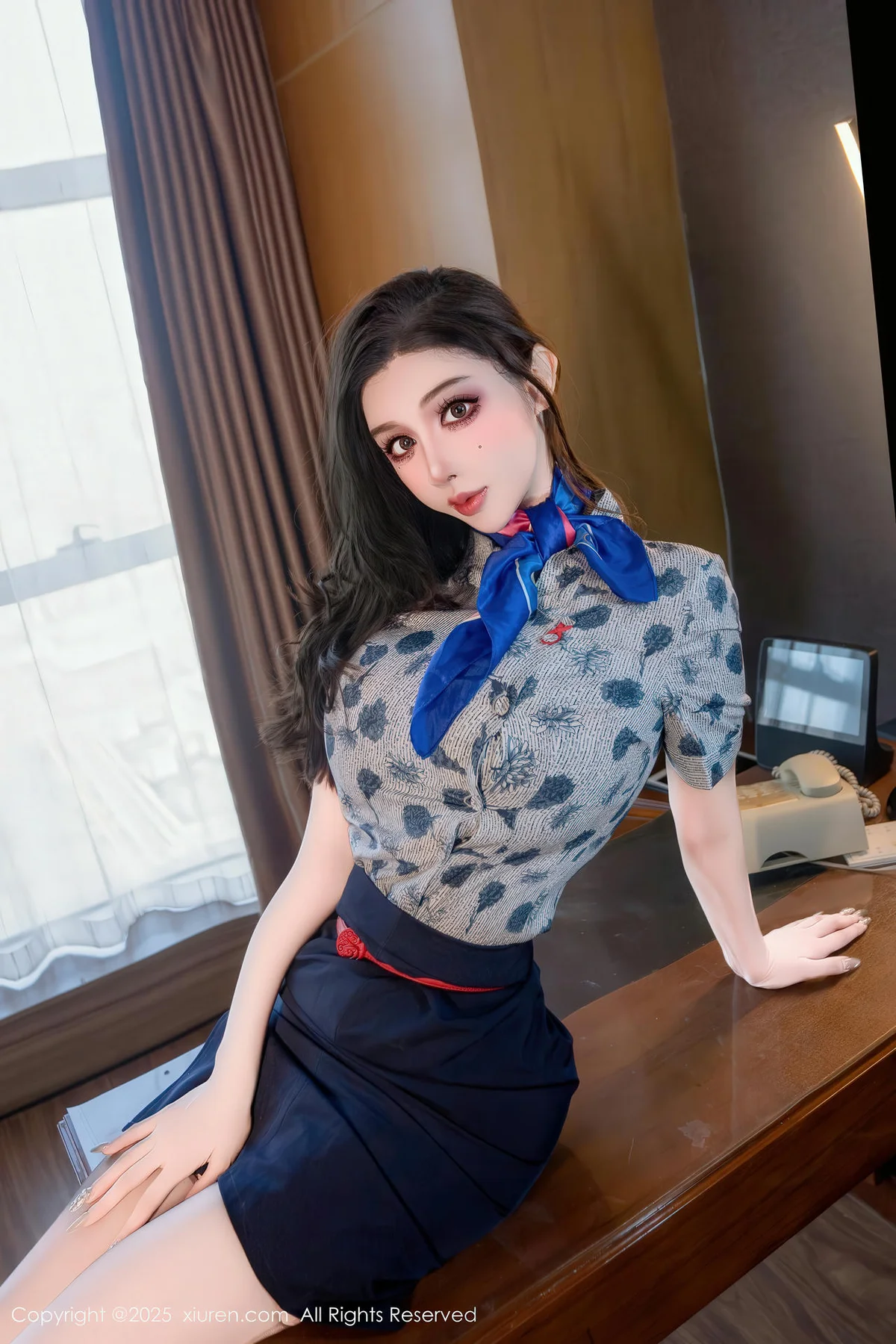 XiuRen 秀人 No.11024 珍娜新人第一番空乘桌面情欲奔放 - 4