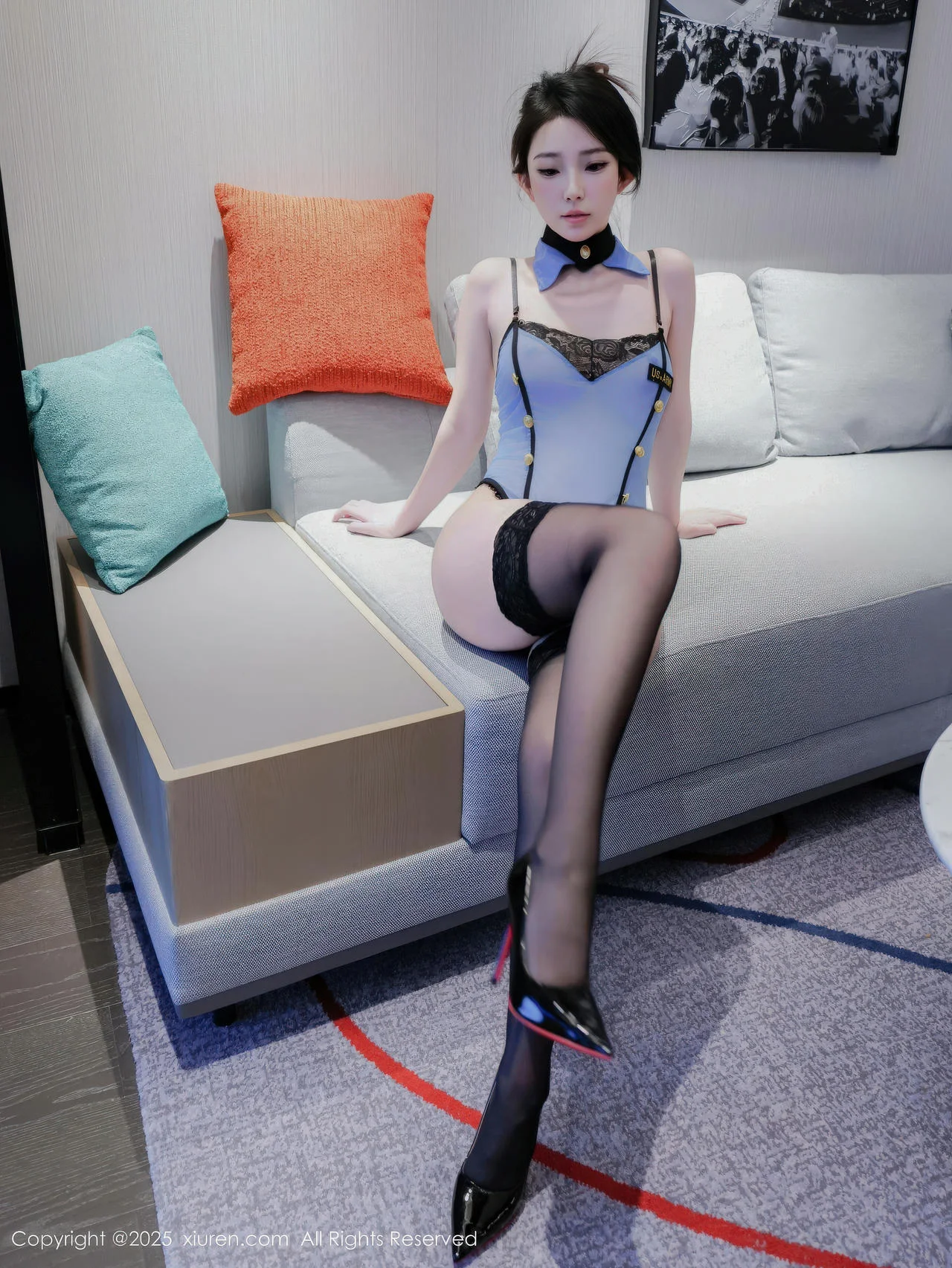 XiuRen 秀人 No.11029 烧烧小桃 蓝色情趣服饰 - 2