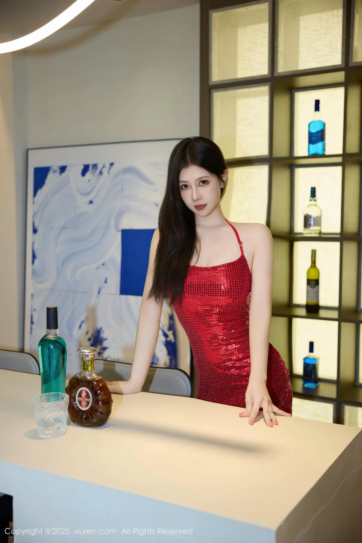 XiuRen 秀人 No.11031 尹甜甜sunny 红色吊带洁白皮肤 - 2