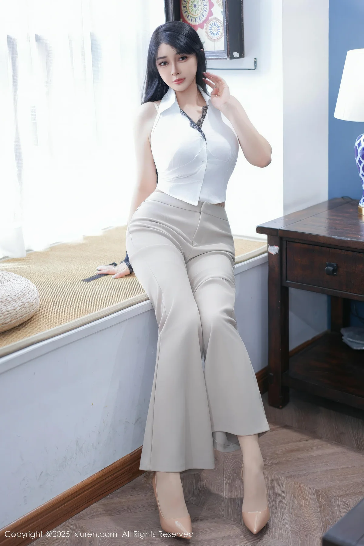 XiuRen 秀人 No.11038 凯竹法师浅色内衣肉色丝袜 - 1