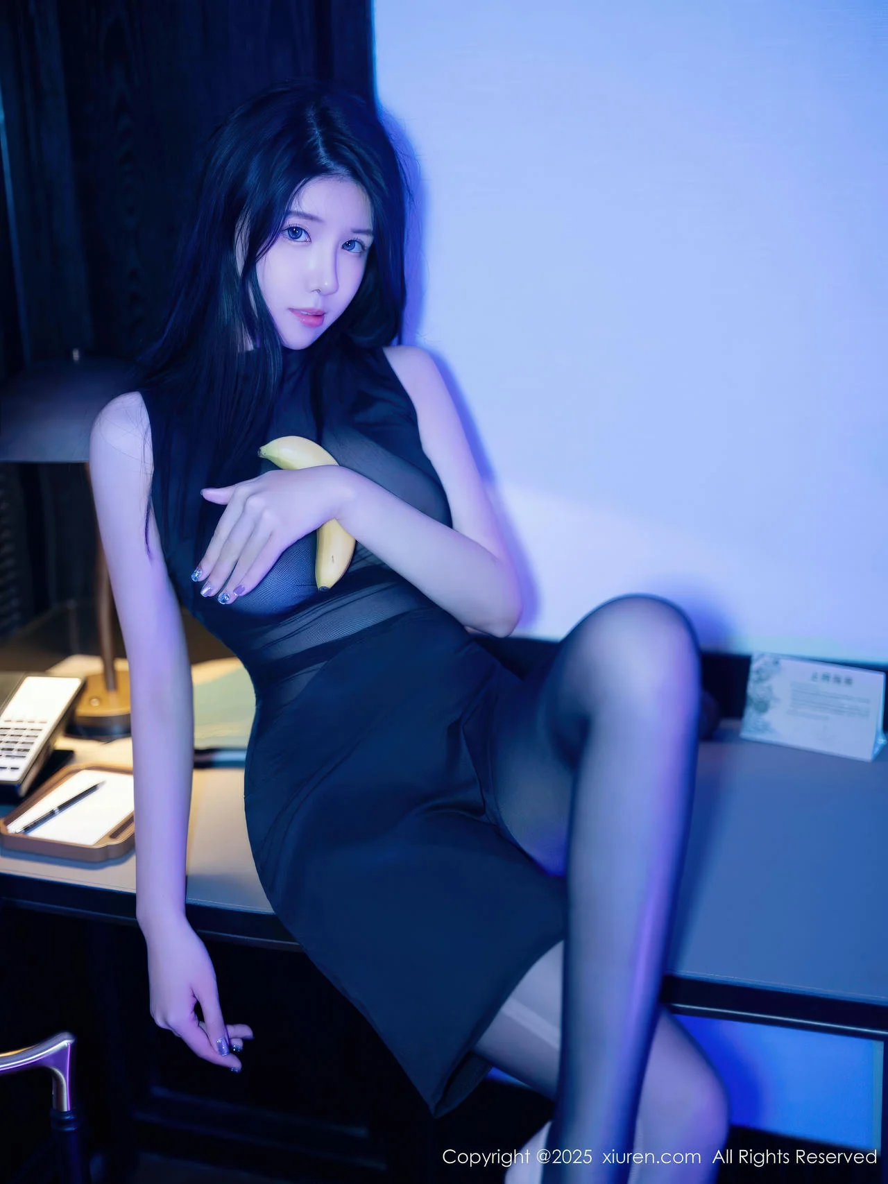 XiuRen 秀人 No.11041 袁圆透视黑色连衣裙 - 2