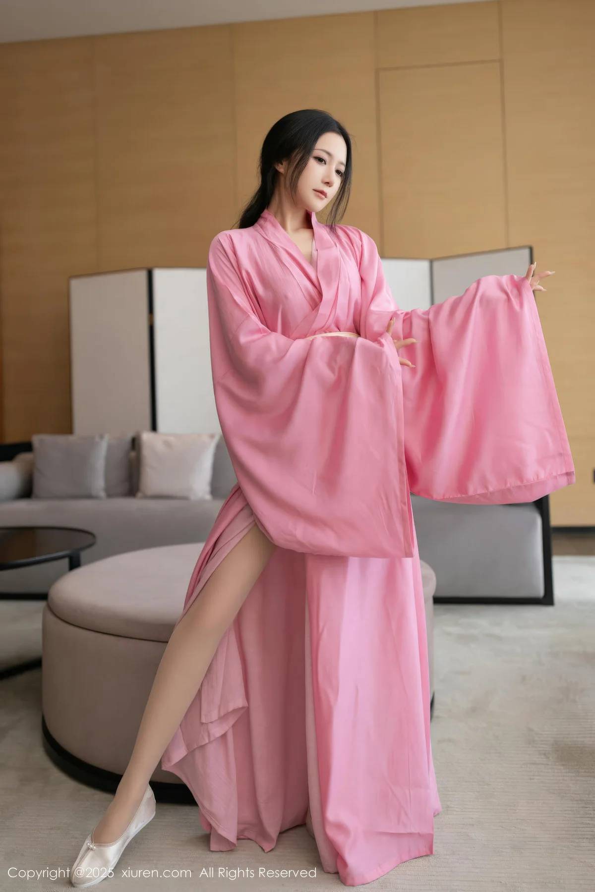 XiuRen 秀人 No.11049 鱼子酱Fish 粉色月影纱肉色丝袜 - 5