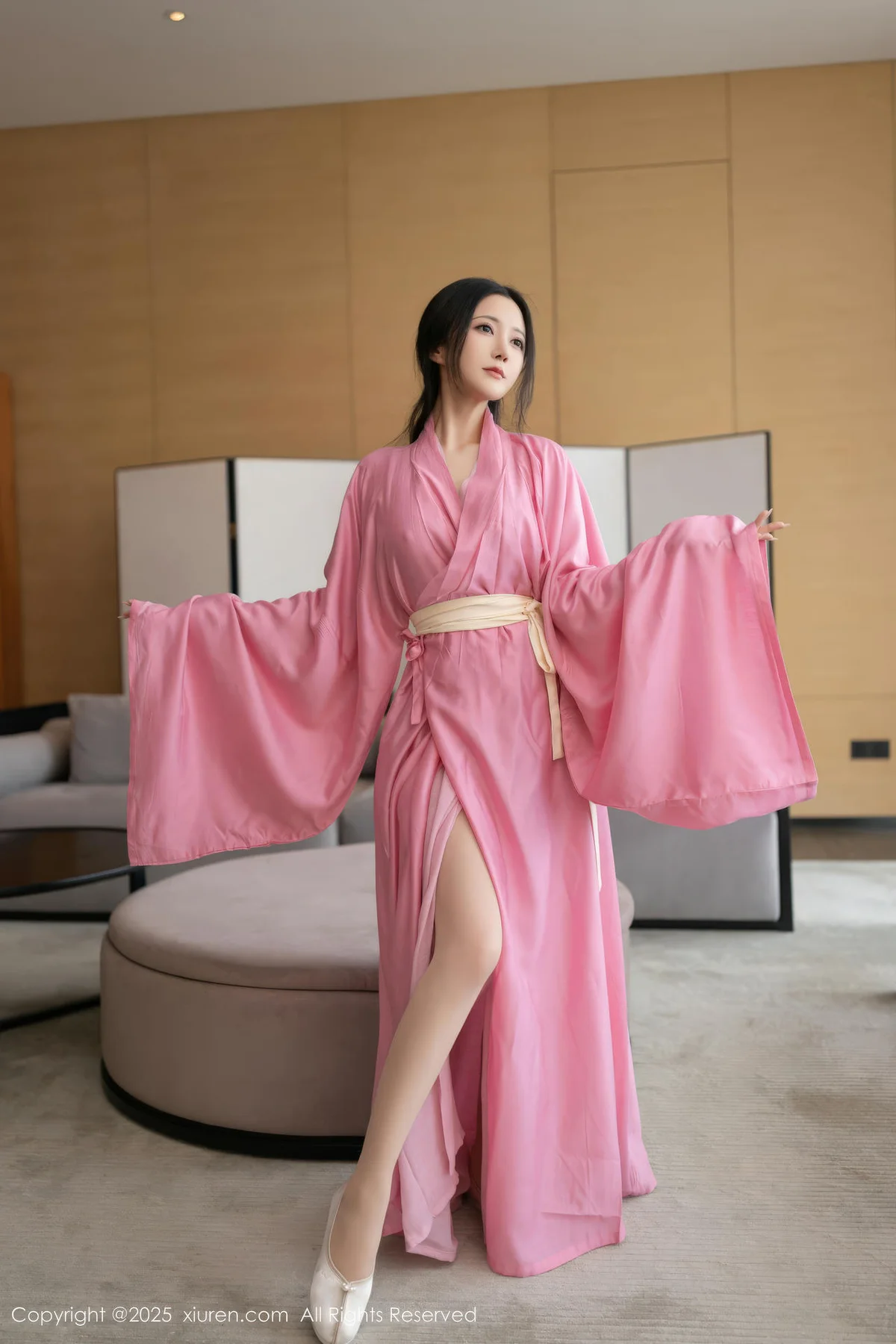 XiuRen 秀人 No.11049 鱼子酱Fish 粉色月影纱肉色丝袜 - 6