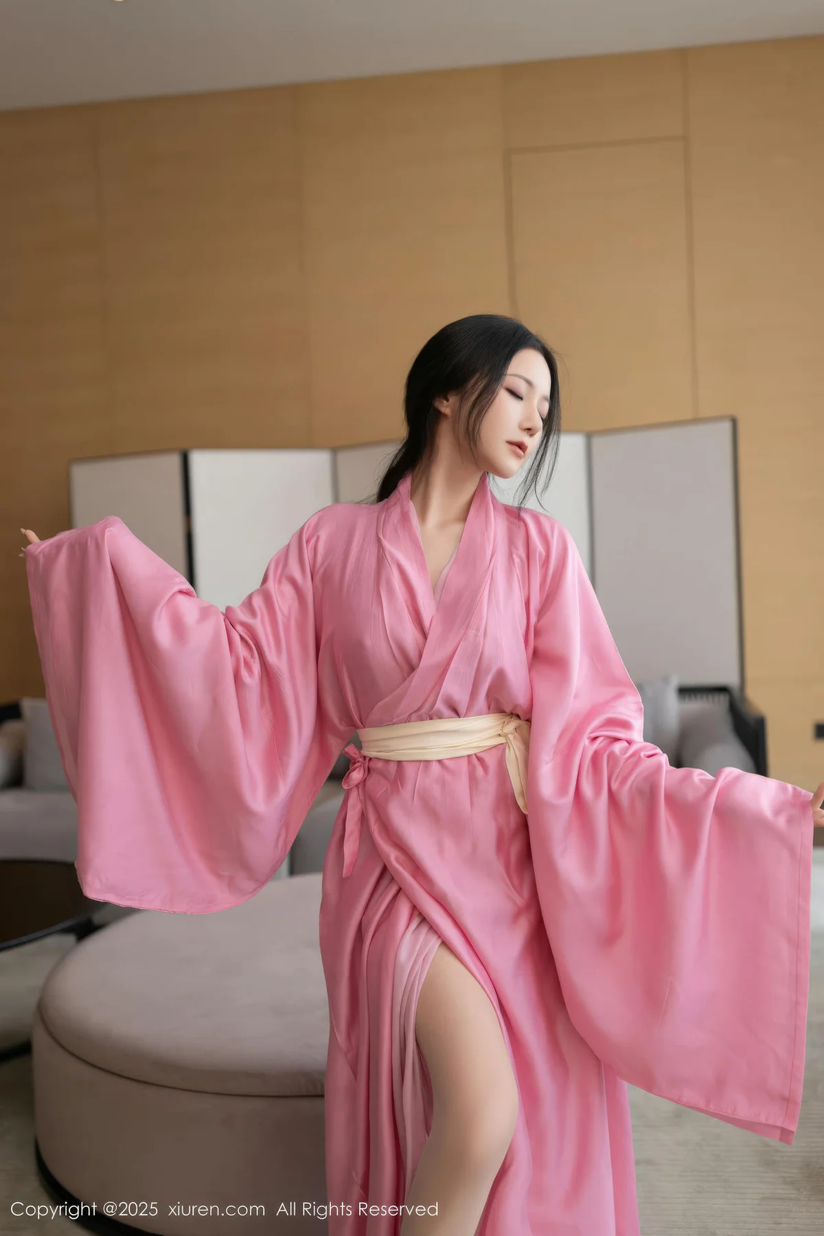 XiuRen 秀人 No.11049 鱼子酱Fish 粉色月影纱肉色丝袜 - 8