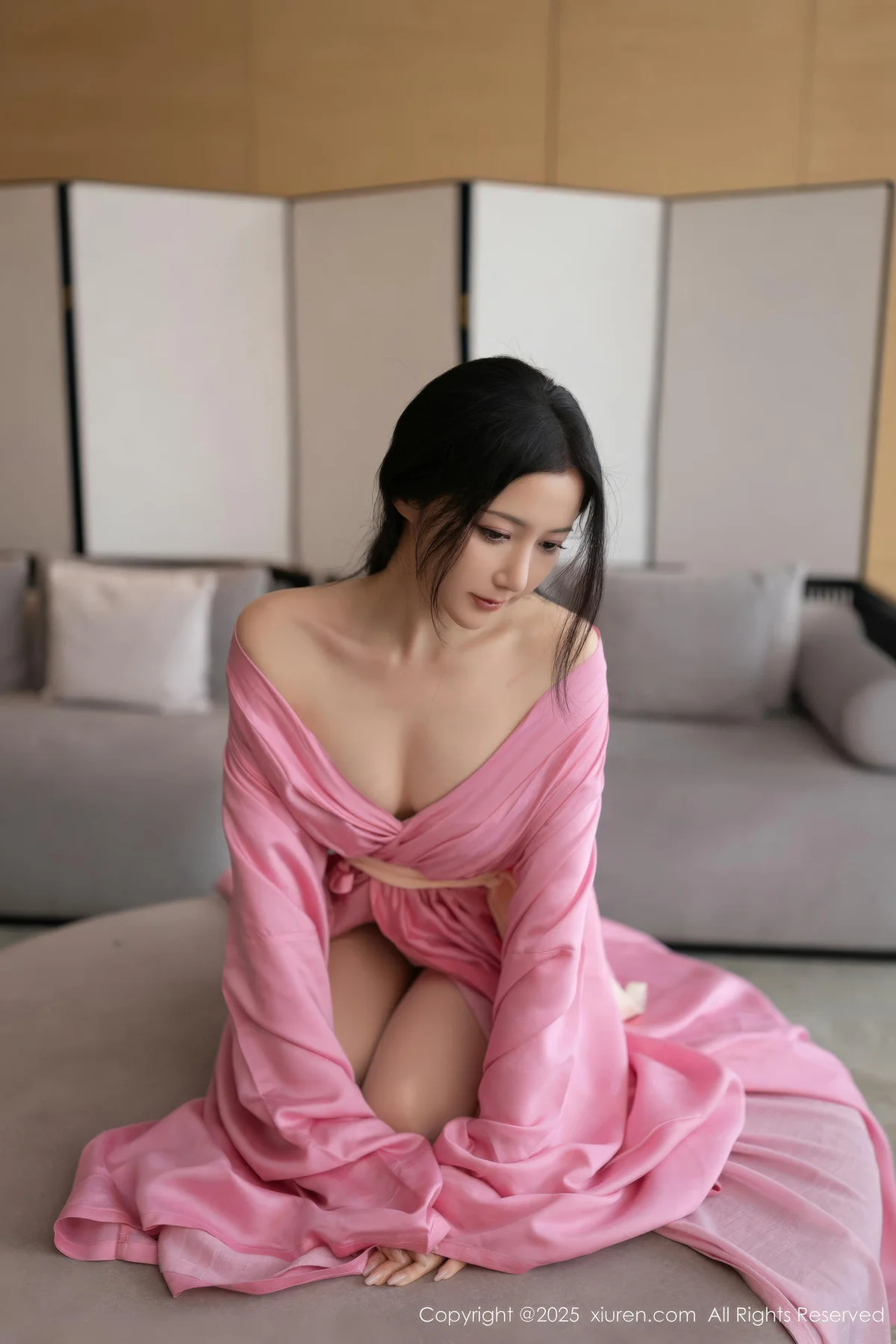 XiuRen 秀人 No.11049 鱼子酱Fish 粉色月影纱肉色丝袜 - 9