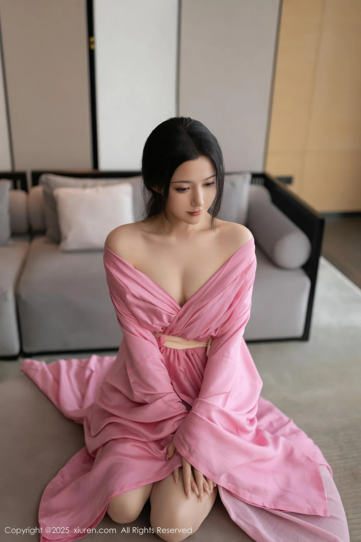 XiuRen 秀人 No.11049 鱼子酱Fish 粉色月影纱肉色丝袜 - 10