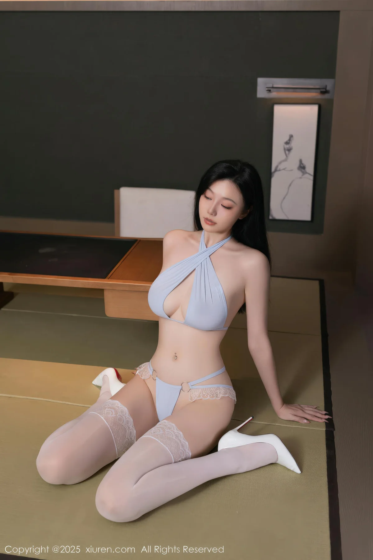 XiuRen 秀人 No.11058 安然anran 诱人白色丝袜蕾丝内衣 - 3