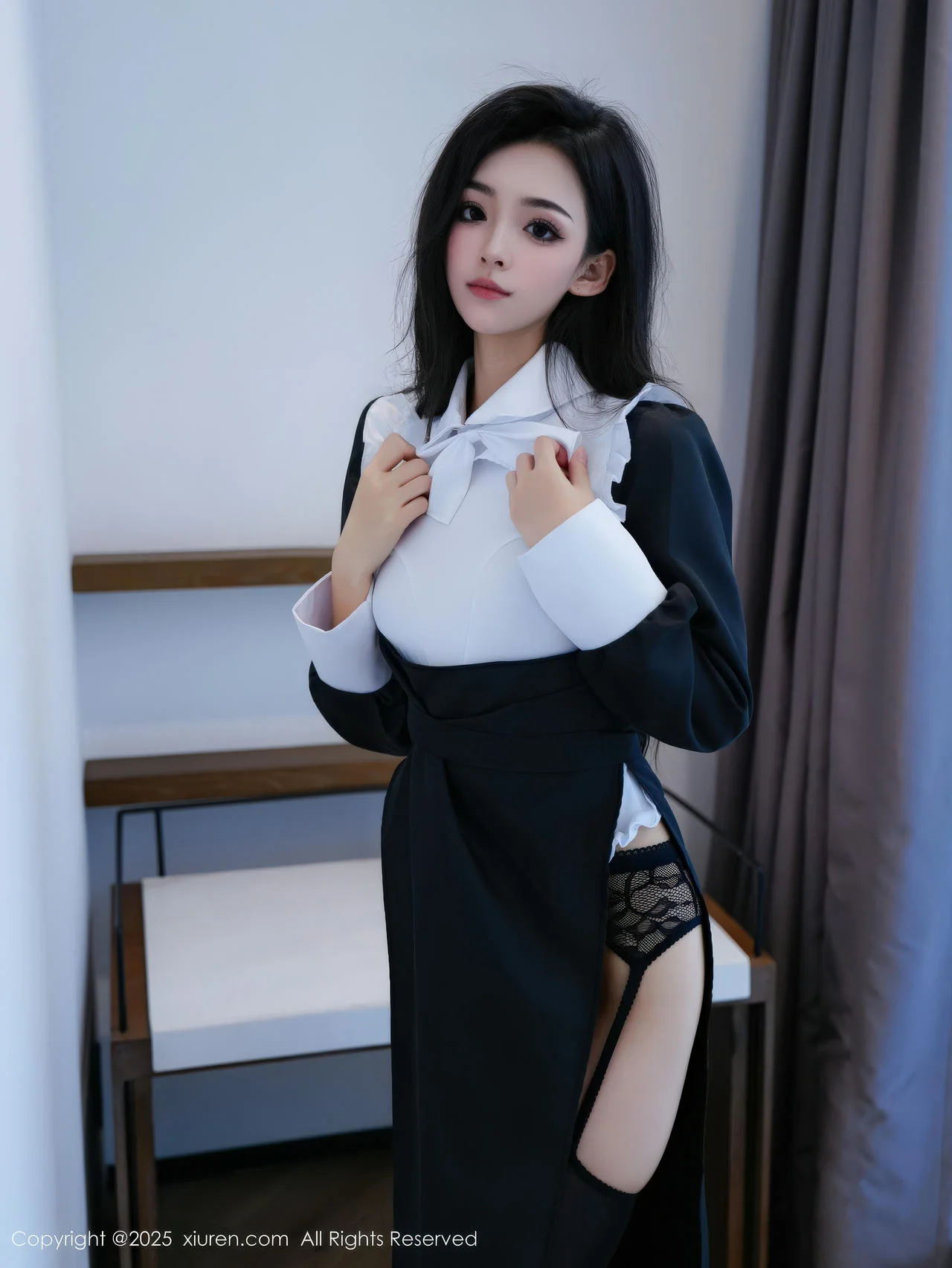 XiuRen 秀人 No.11059 白琮瑗 黑白修女服饰魅惑黑丝 - 5
