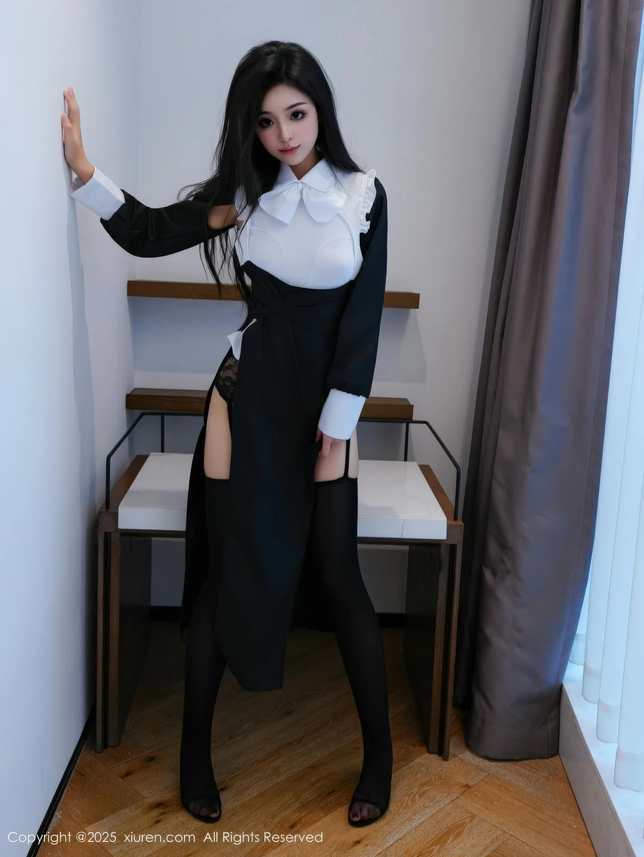 XiuRen 秀人 No.11059 白琮瑗 黑白修女服饰魅惑黑丝 - 1