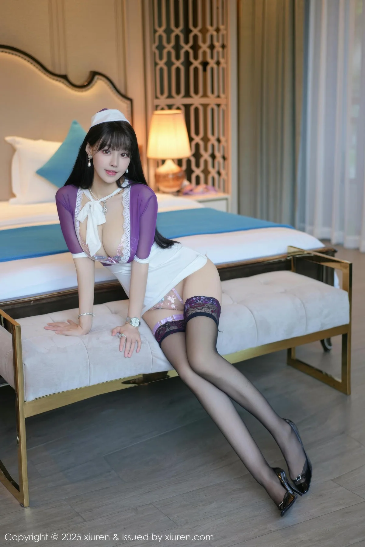 XiuRen 秀人 No.11069 心上可Flora 女仆巨乳紫色情趣 - 4