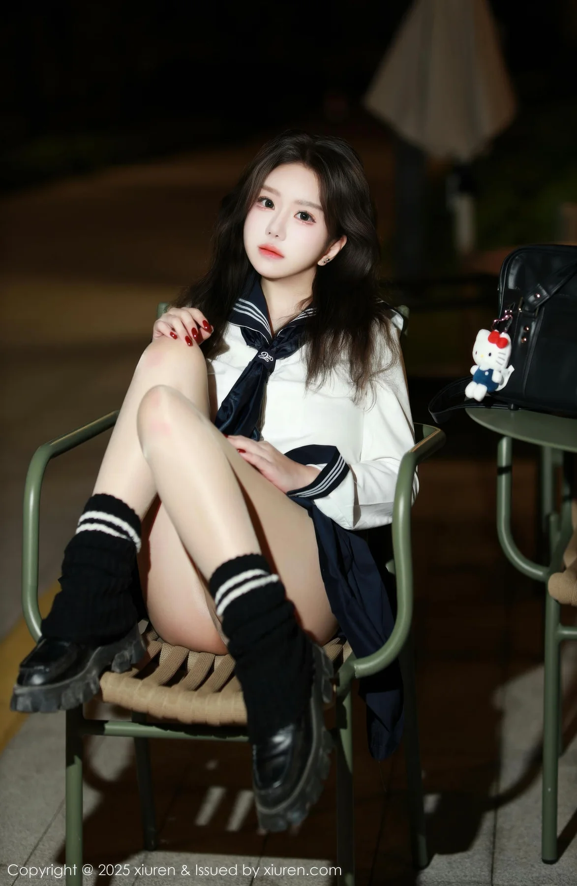 XiuRen 秀人 No.11071 小薯条nienie 白T搭配黑色短裙 - 10