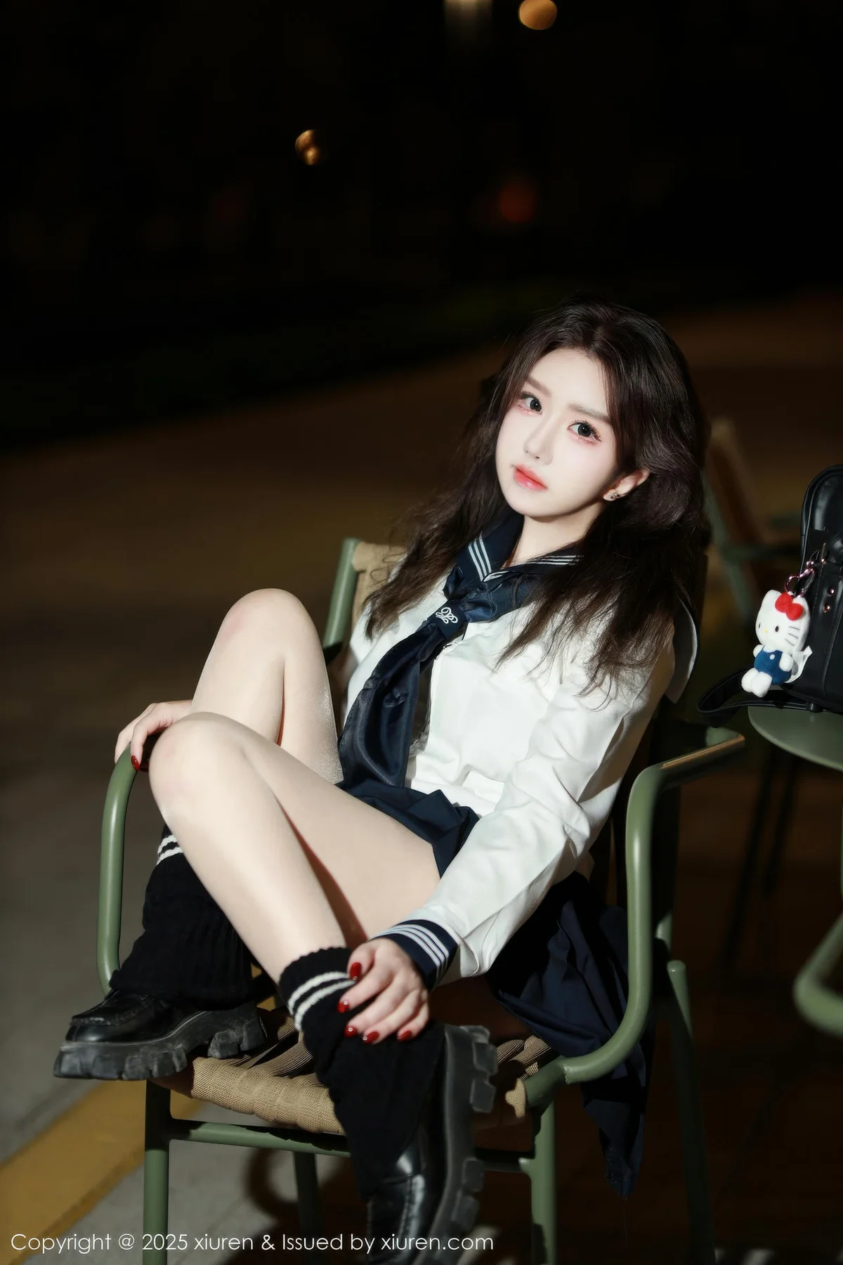 XiuRen 秀人 No.11071 小薯条nienie 白T搭配黑色短裙 - 1