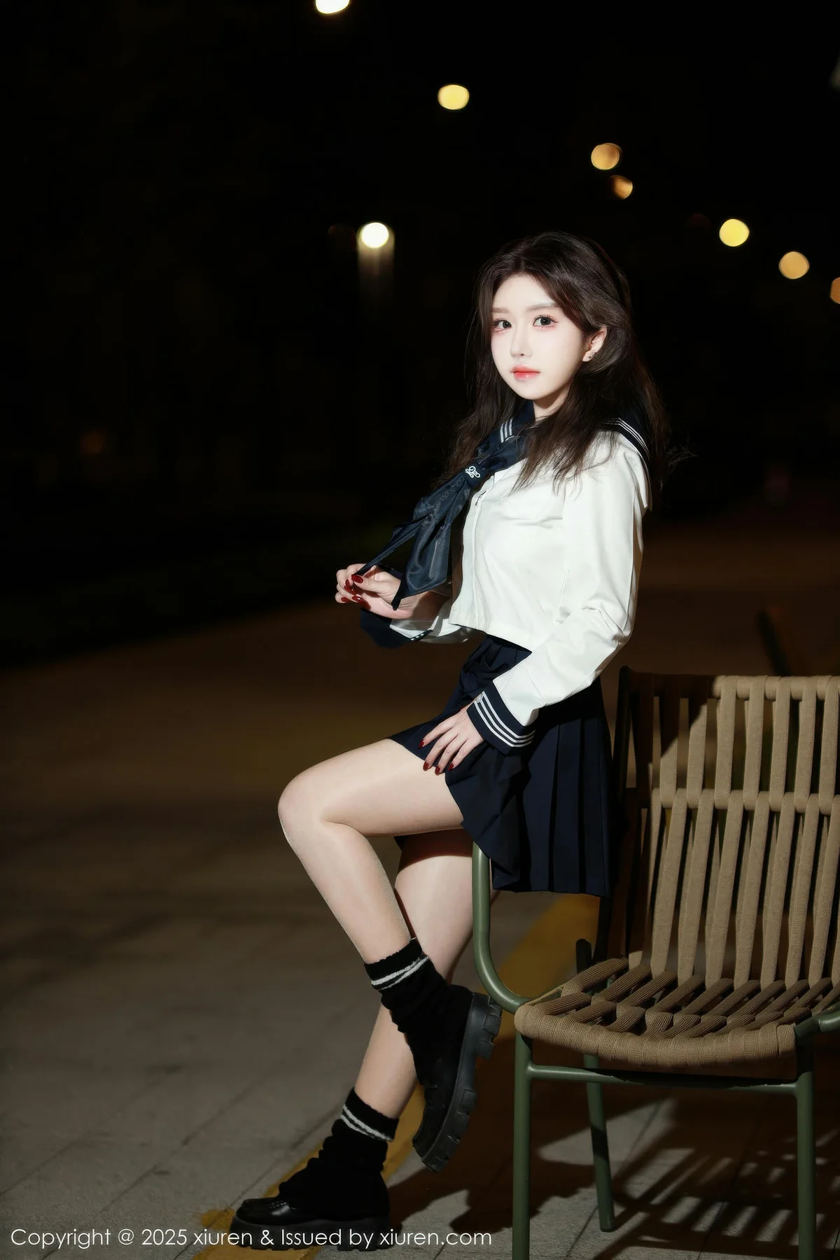 XiuRen 秀人 No.11071 小薯条nienie 白T搭配黑色短裙 - 3