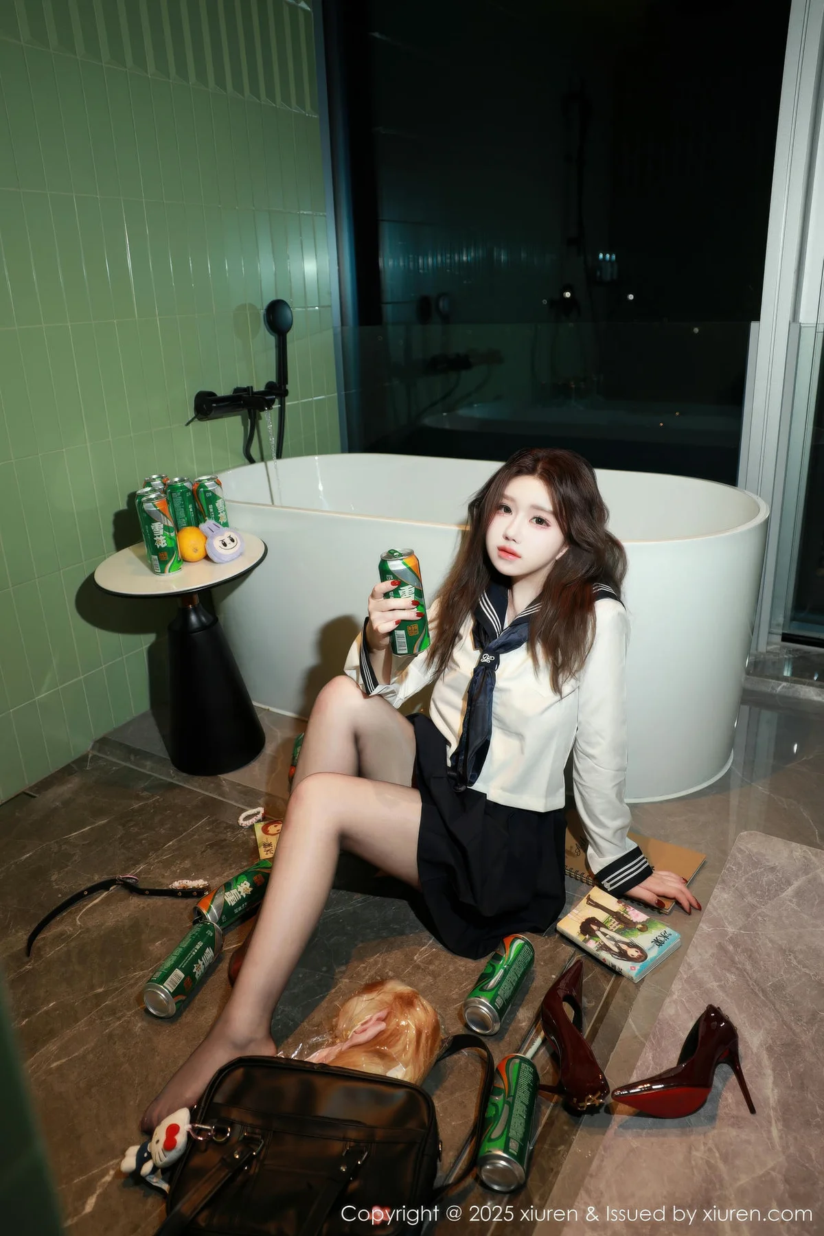 XiuRen 秀人 No.11071 小薯条nienie 白T搭配黑色短裙 - 7