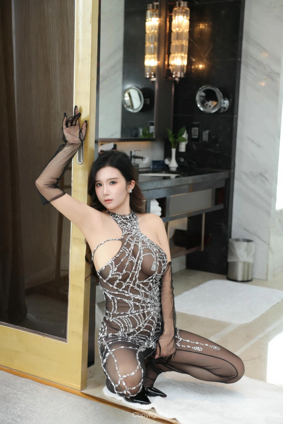 XiuRen 秀人 No.11076 小肉肉咪 黑色连体丝袜 - 10