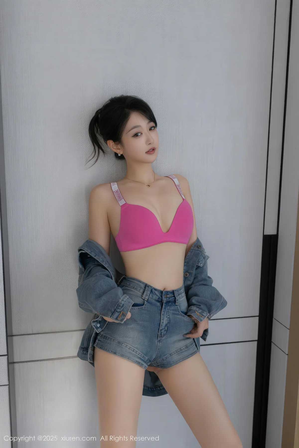 XiuRen 秀人 No.11083 唐安琪 牛仔套装魅惑黑丝 - 9