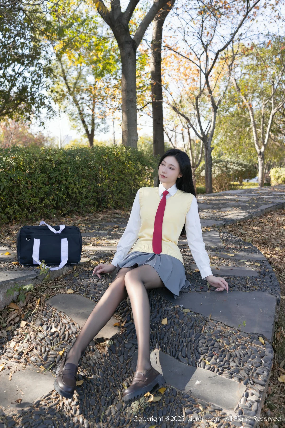 XiuRen 秀人 No.11087 安然anran 性感学生装扮搭 - 5