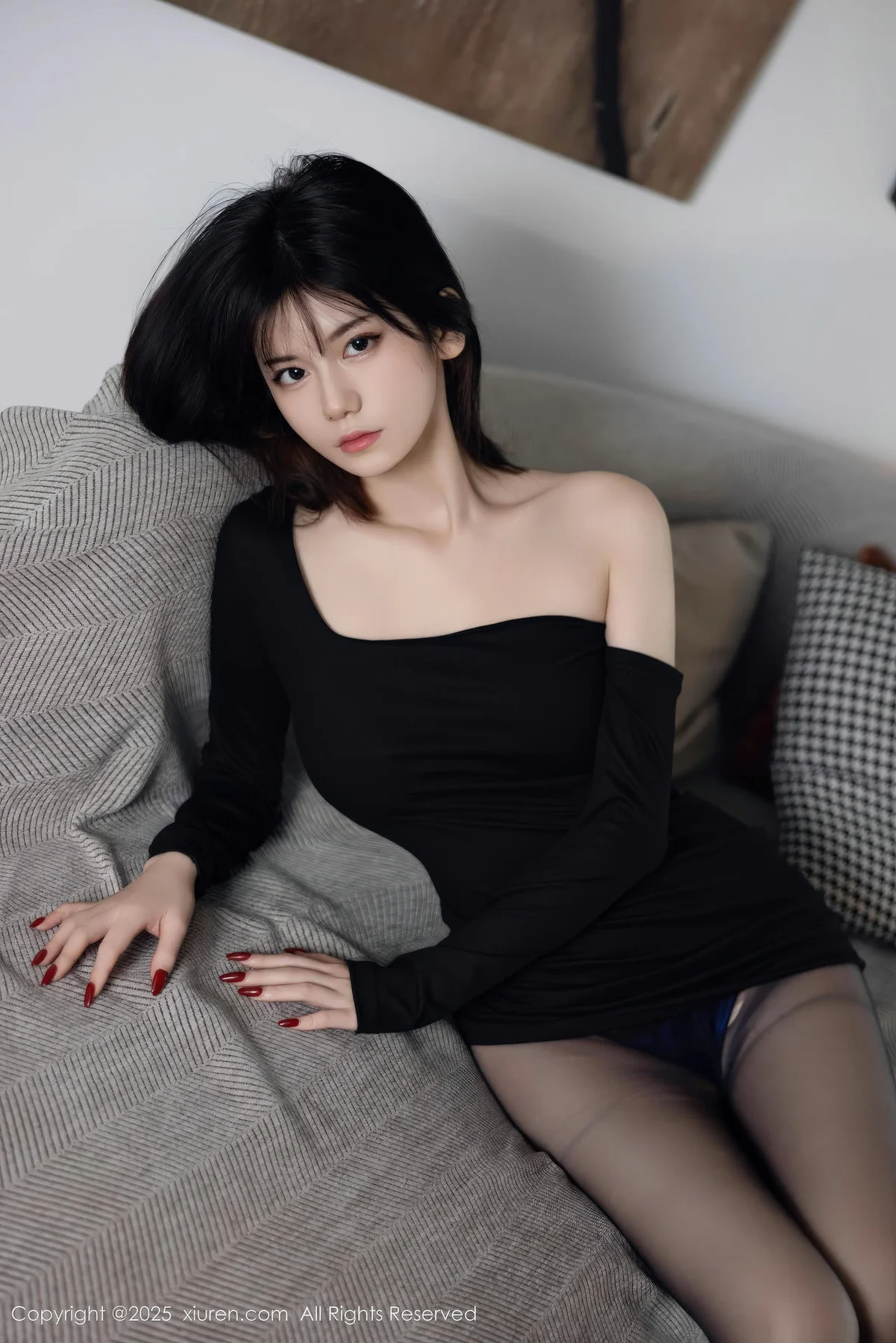 XiuRen 秀人 No.11105 凌七七 气质美女黑色连衣短裙 - 9