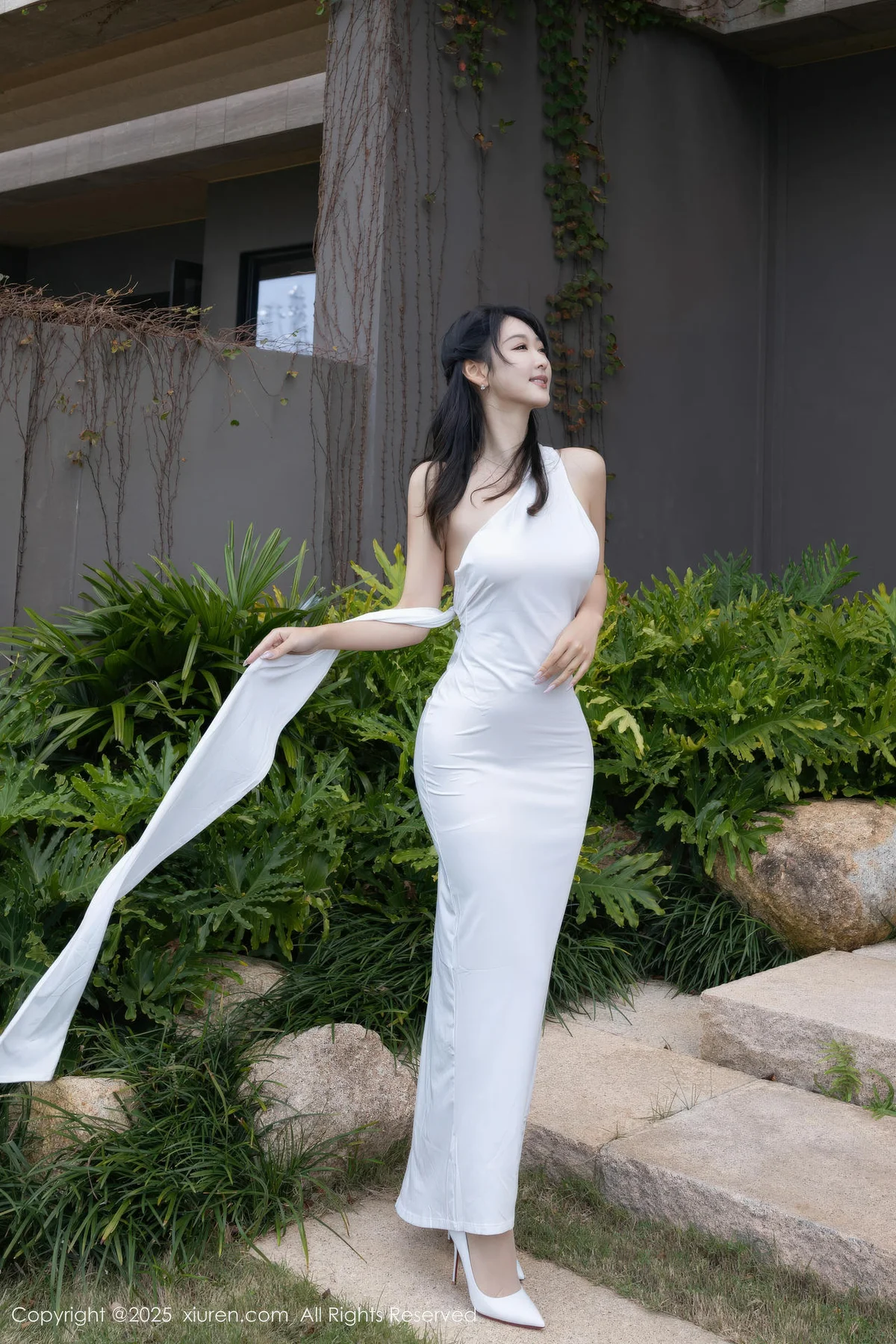 XiuRen 秀人 No.11109 唐安琪 白色长裙诱人肉色丝袜 - 4
