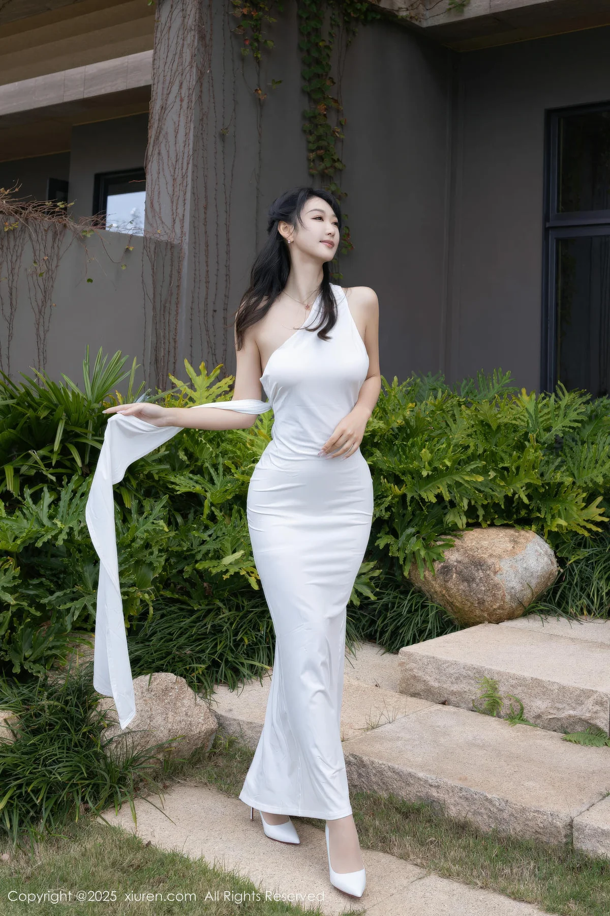 XiuRen 秀人 No.11109 唐安琪 白色长裙诱人肉色丝袜 - 6