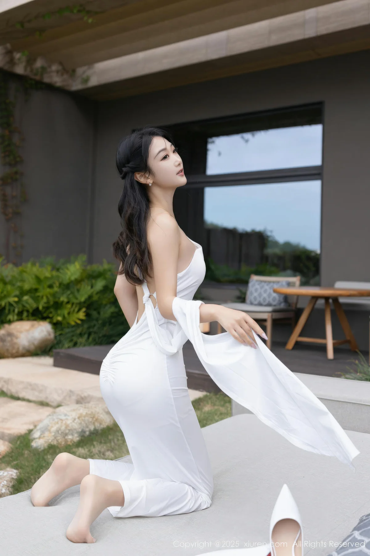 XiuRen 秀人 No.11109 唐安琪 白色长裙诱人肉色丝袜 - 6