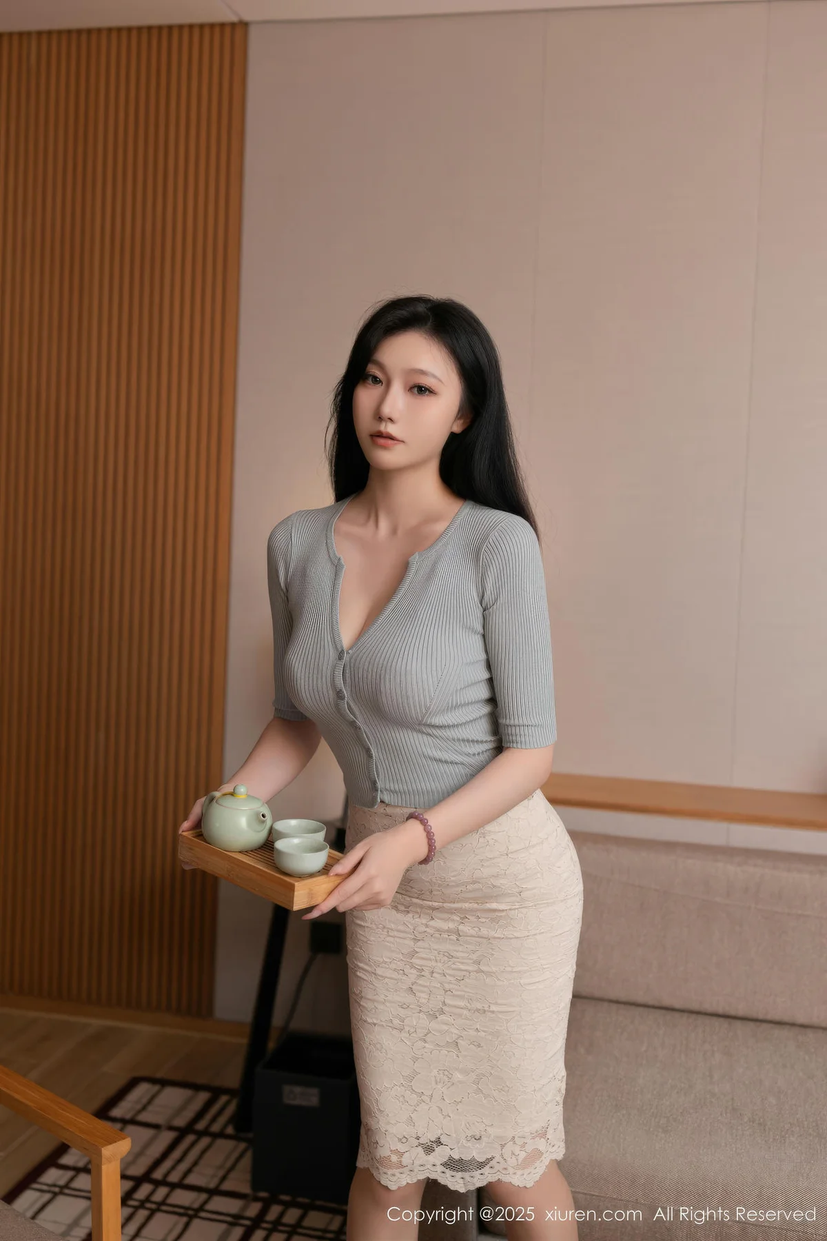 XiuRen 秀人 No.11116 安然anran 浅色蕾丝裙 - 4