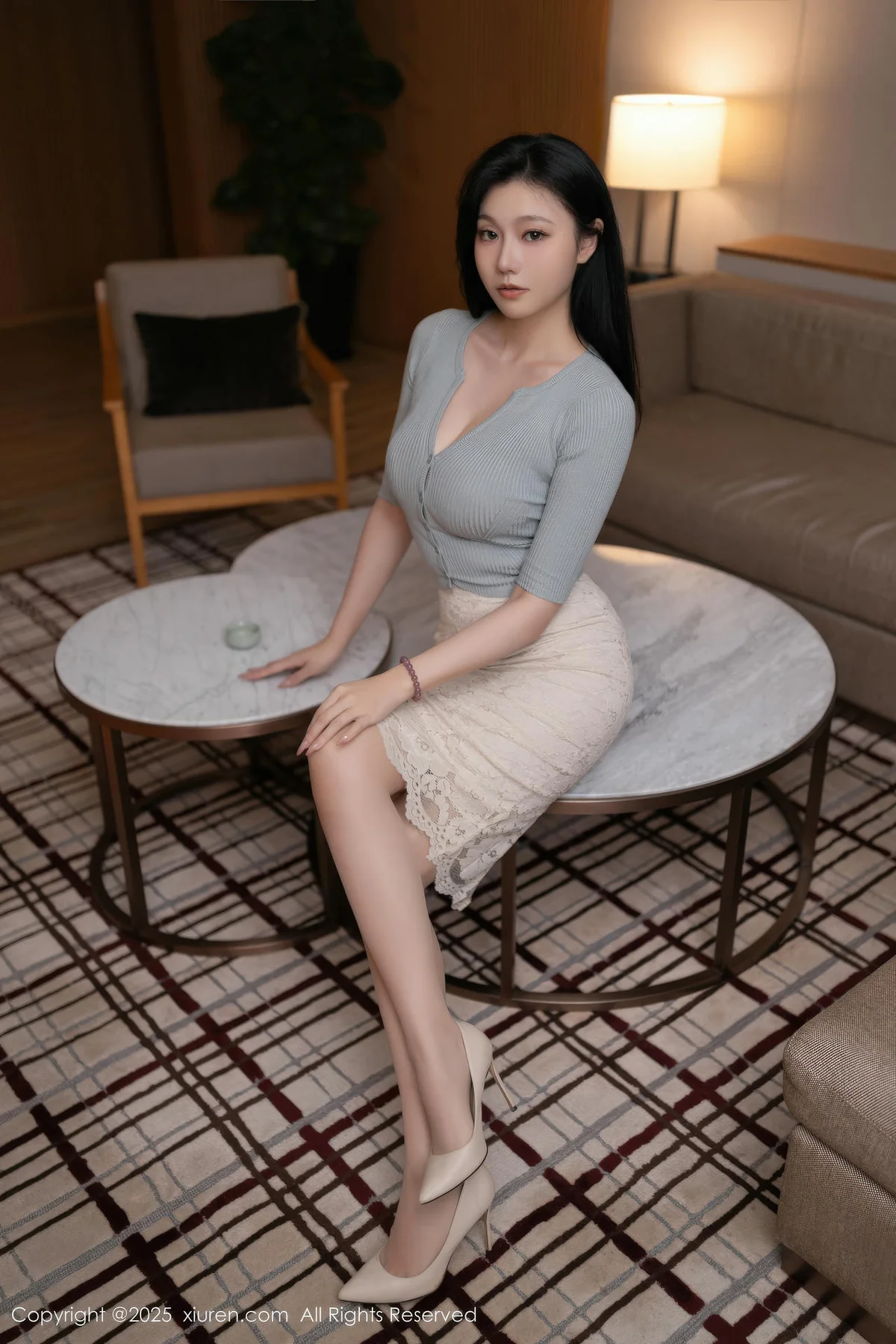 XiuRen 秀人 No.11116 安然anran 浅色蕾丝裙 - 7