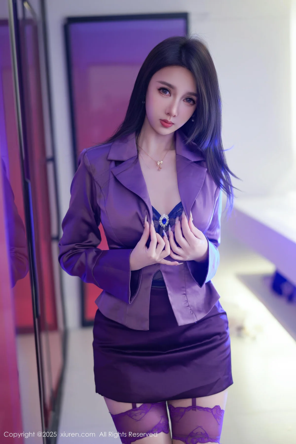XiuRen 秀人 No.11120 Twins天天 紫色衬衫高挑曼妙动人 - 9