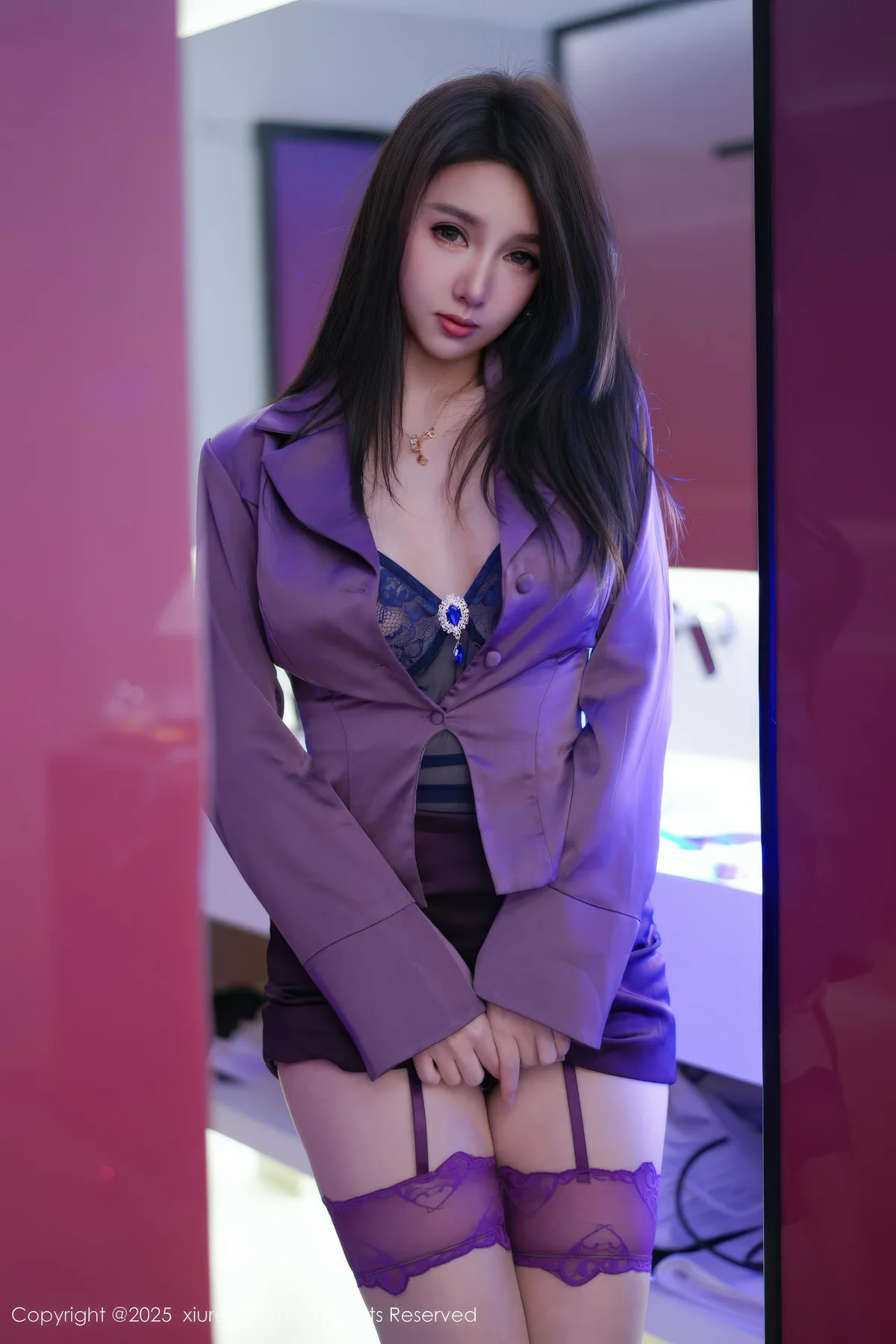 XiuRen 秀人 No.11120 Twins天天 紫色衬衫高挑曼妙动人 - 4