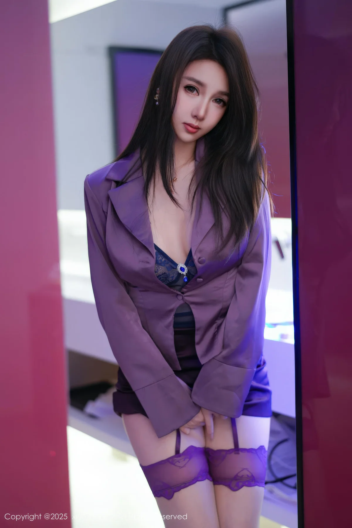 XiuRen 秀人 No.11120 Twins天天 紫色衬衫高挑曼妙动人 - 5