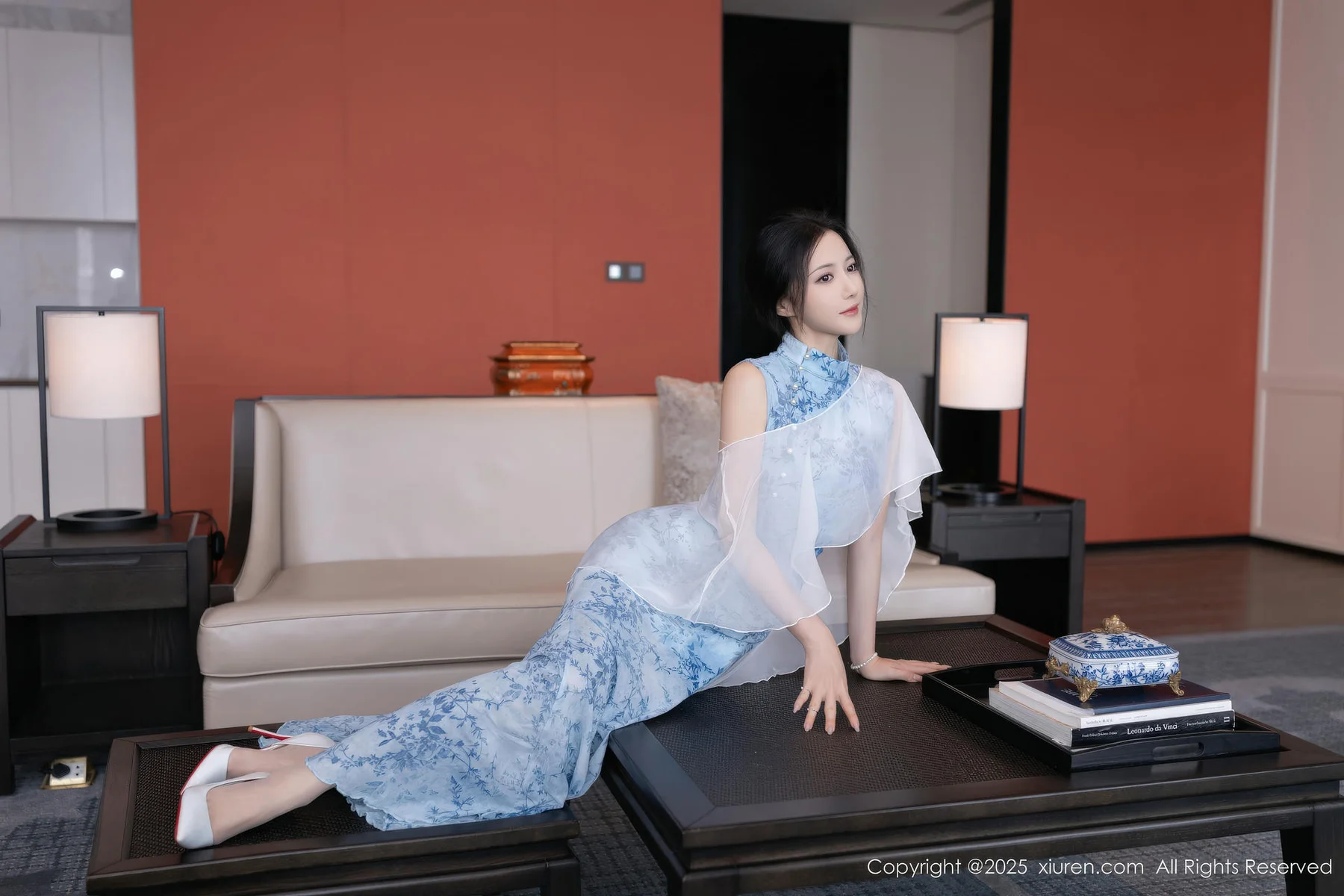 XiuRen 秀人 No.11133 鱼子酱Fish 青瓷连衣裙肉丝 - 4