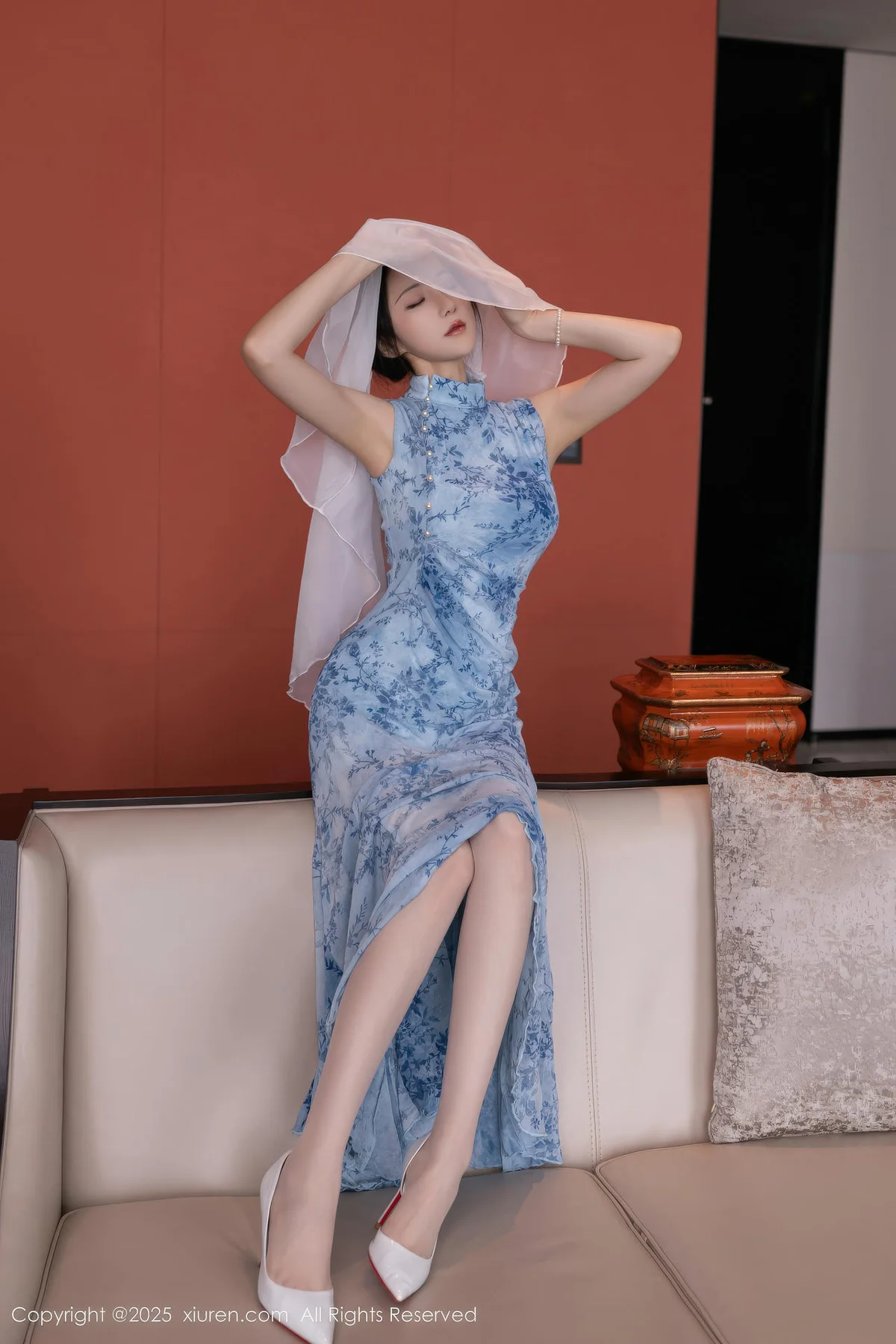 XiuRen 秀人 No.11133 鱼子酱Fish 青瓷连衣裙肉丝 - 4