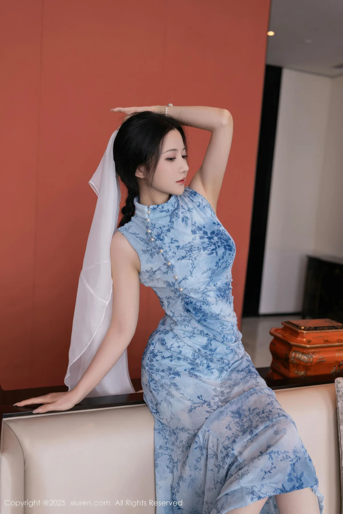 XiuRen 秀人 No.11133 鱼子酱Fish 青瓷连衣裙肉丝 - 6