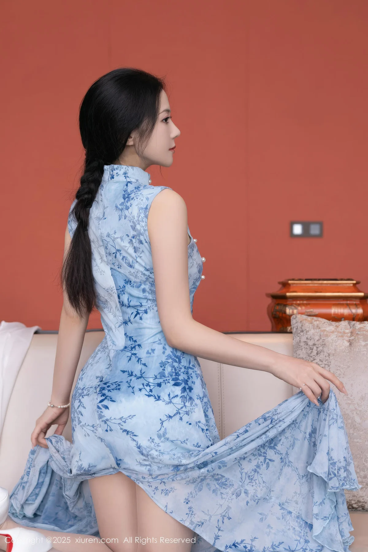 XiuRen 秀人 No.11133 鱼子酱Fish 青瓷连衣裙肉丝 - 8