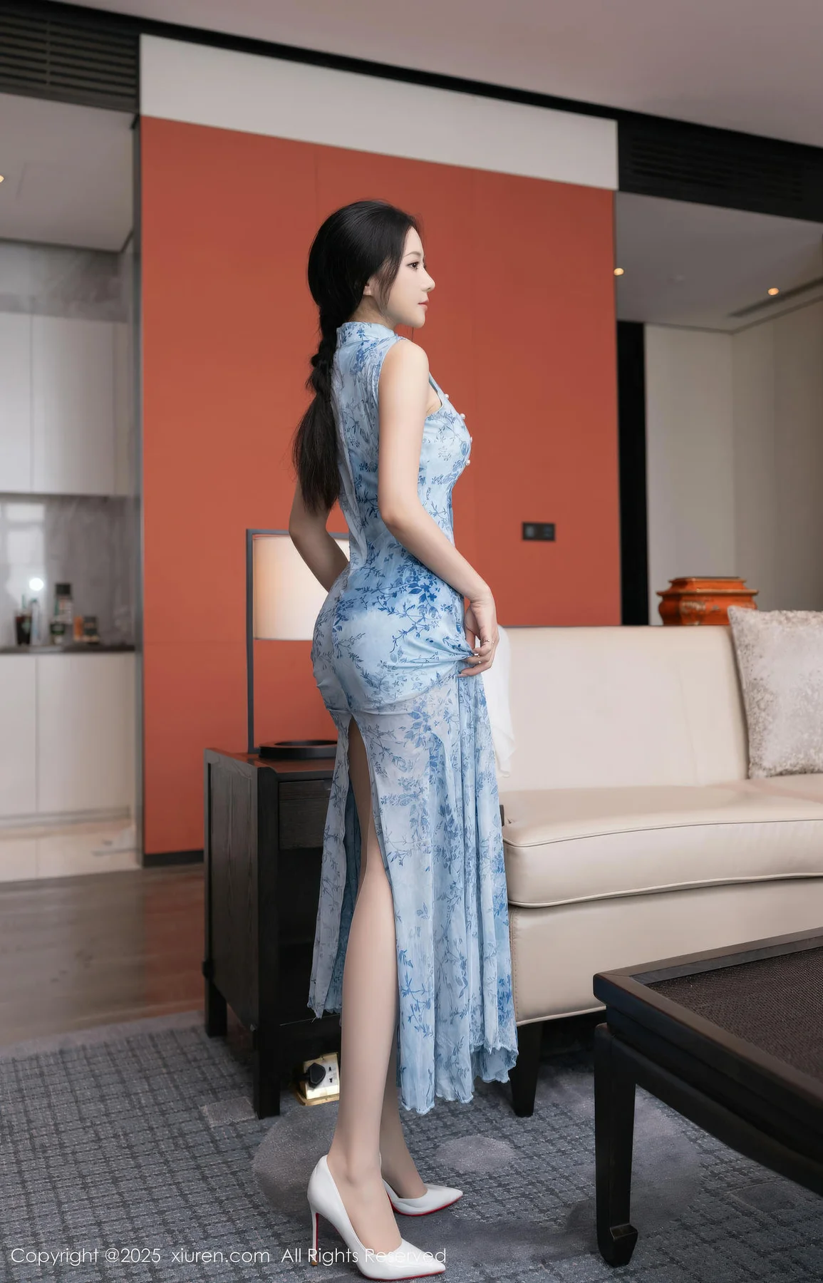 XiuRen 秀人 No.11133 鱼子酱Fish 青瓷连衣裙肉丝 - 9