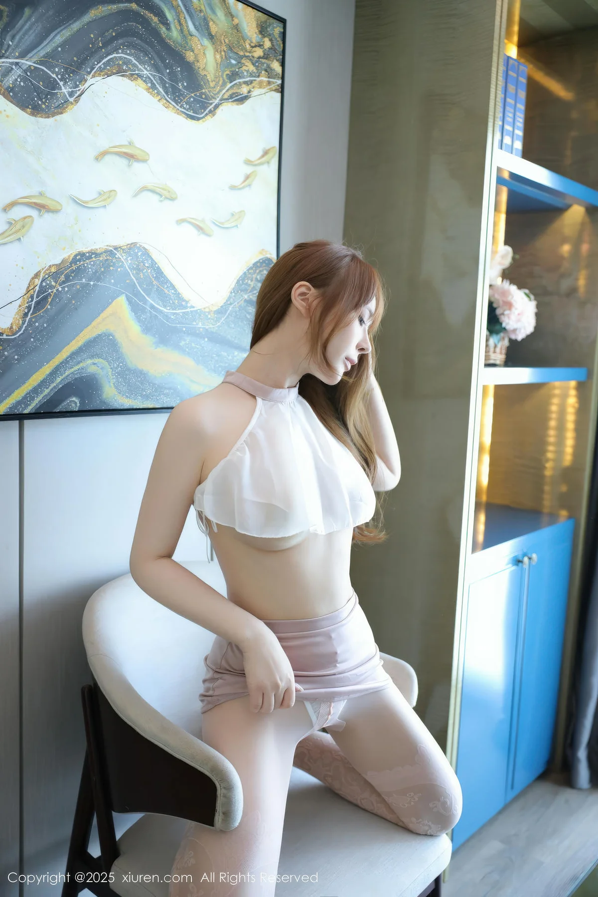 XiuRen 秀人 No.11140 Evelyn 紫色短裙白色丝袜 - 6