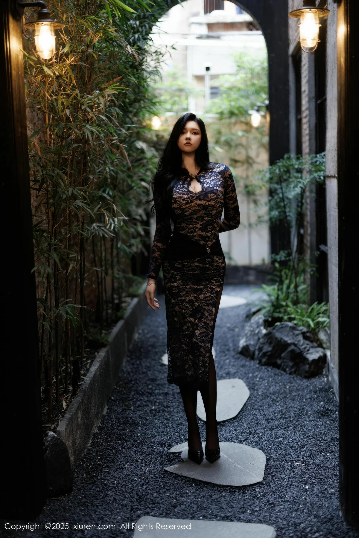 XiuRen 秀人 No.11148 娜比 蕾丝长裙魅惑黑丝 - 3