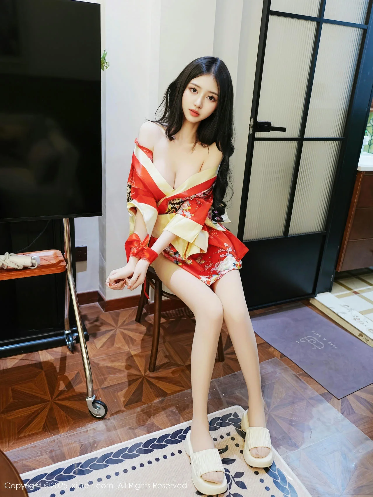 XiuRen 秀人 No.11155 白小蝶 红色连衣短裙 - 1