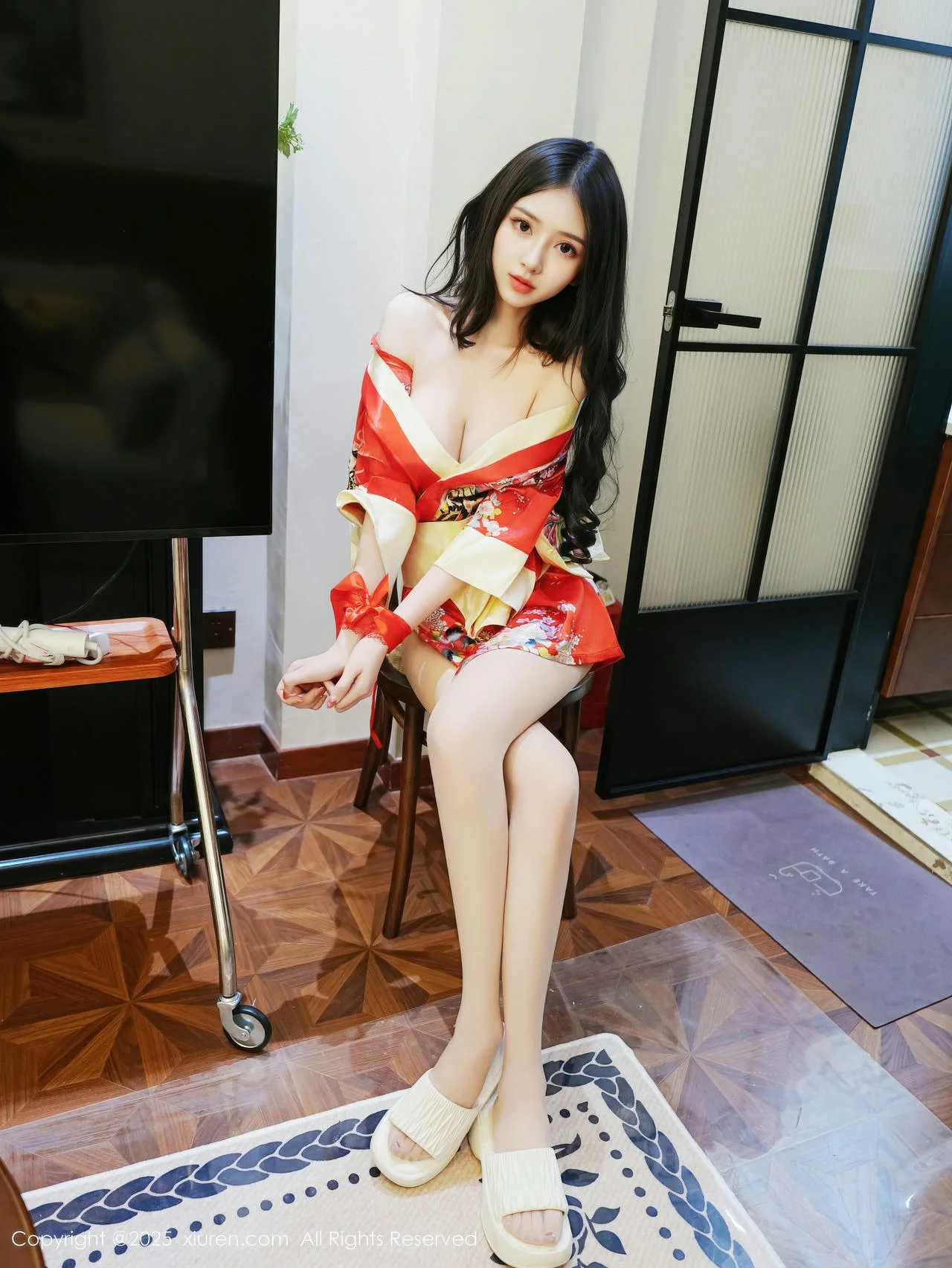 XiuRen 秀人 No.11155 白小蝶 红色连衣短裙 - 2