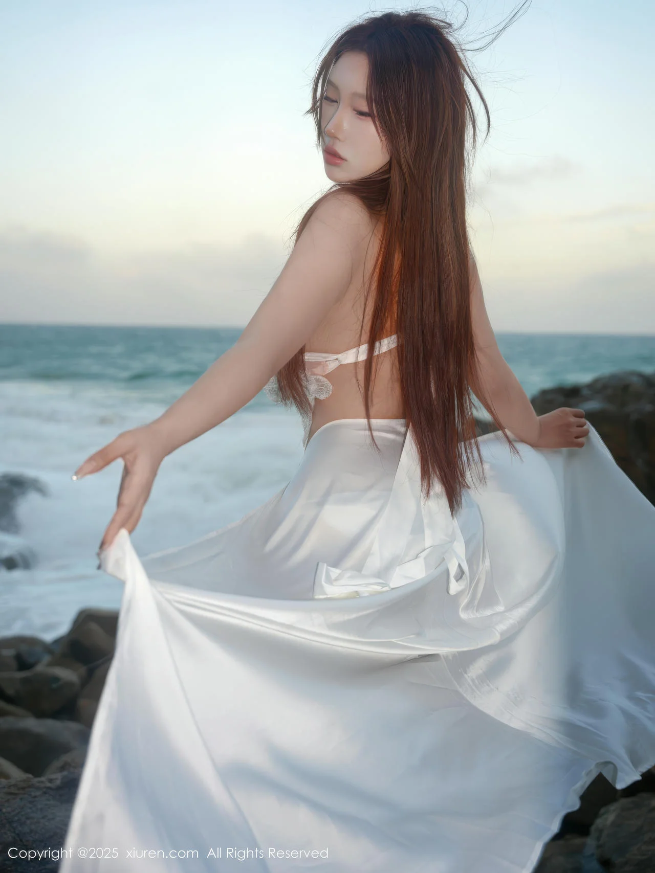 XiuRen 秀人 No.11164 金允希Yuki 白色泳衣沙滩美女 - 5