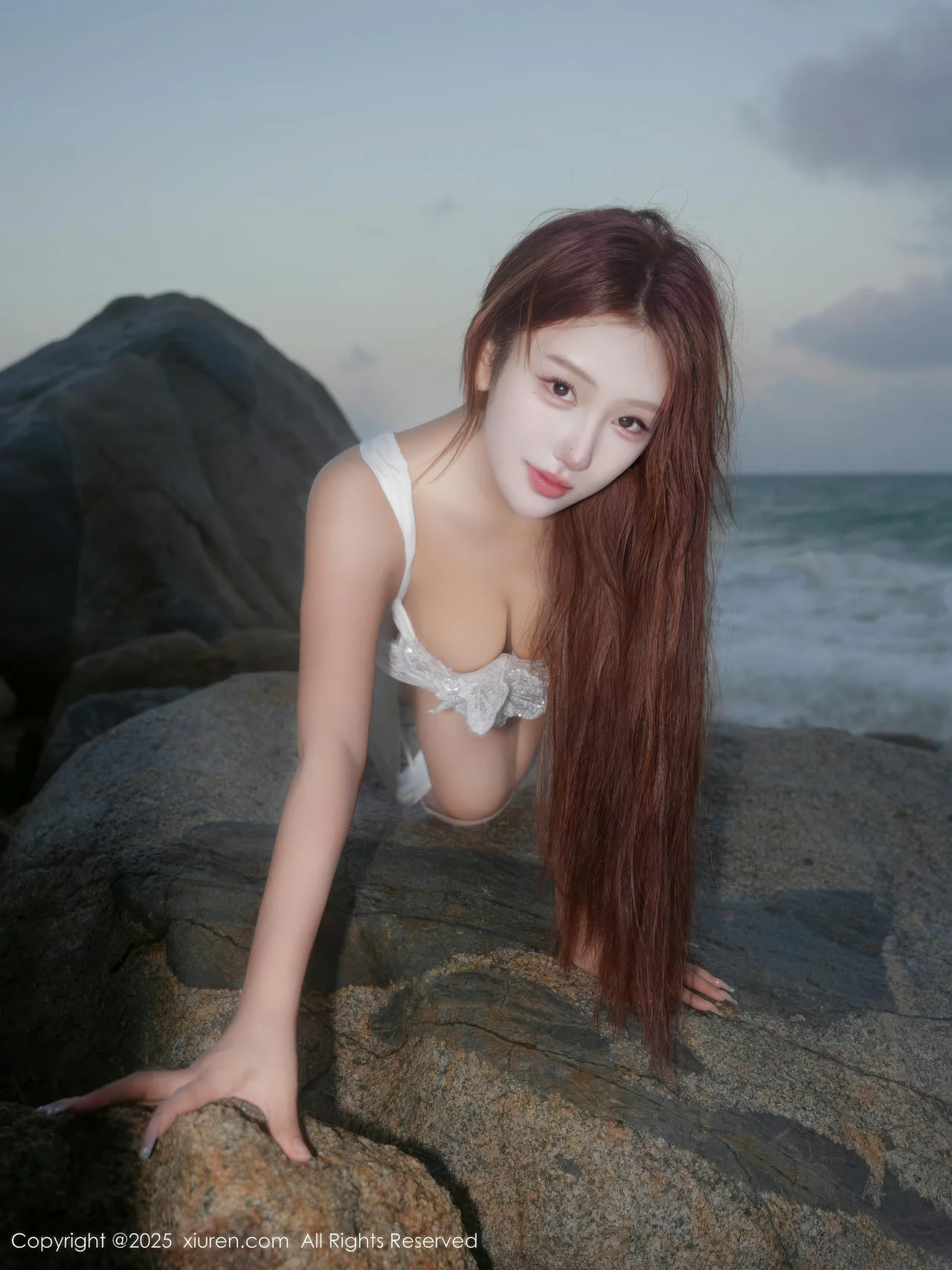 XiuRen 秀人 No.11164 金允希Yuki 白色泳衣沙滩美女 - 7