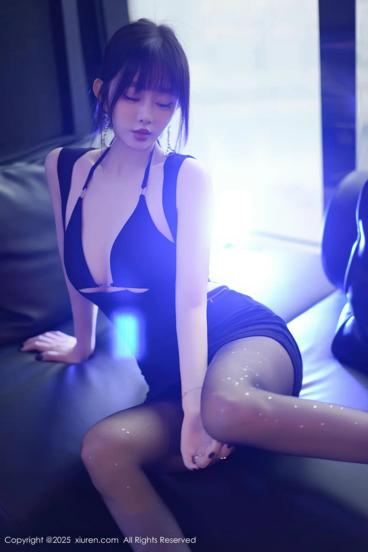 XiuRen 秀人 No.11165 王羽纯 黑色情趣内衣黑丝 - 1