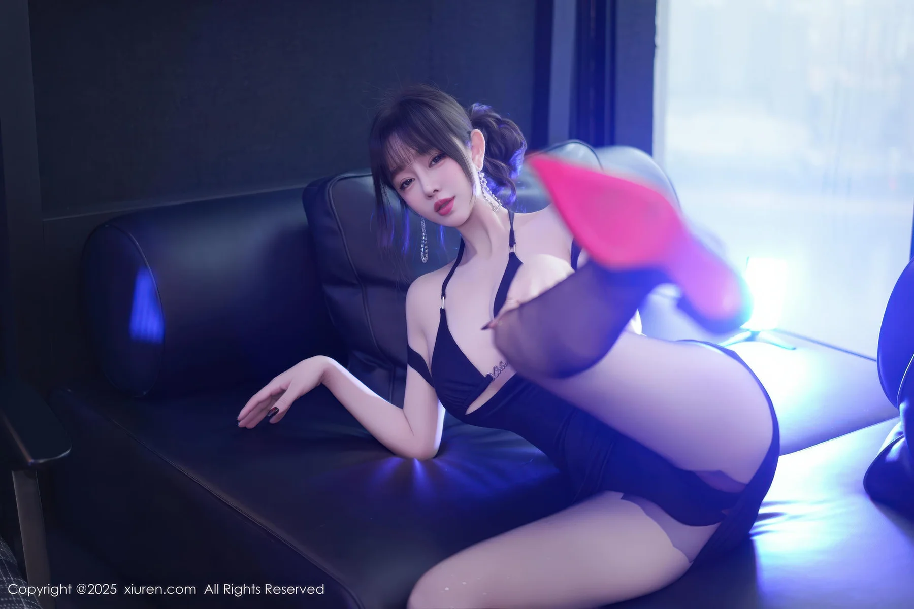 XiuRen 秀人 No.11165 王羽纯 黑色情趣内衣黑丝 - 1