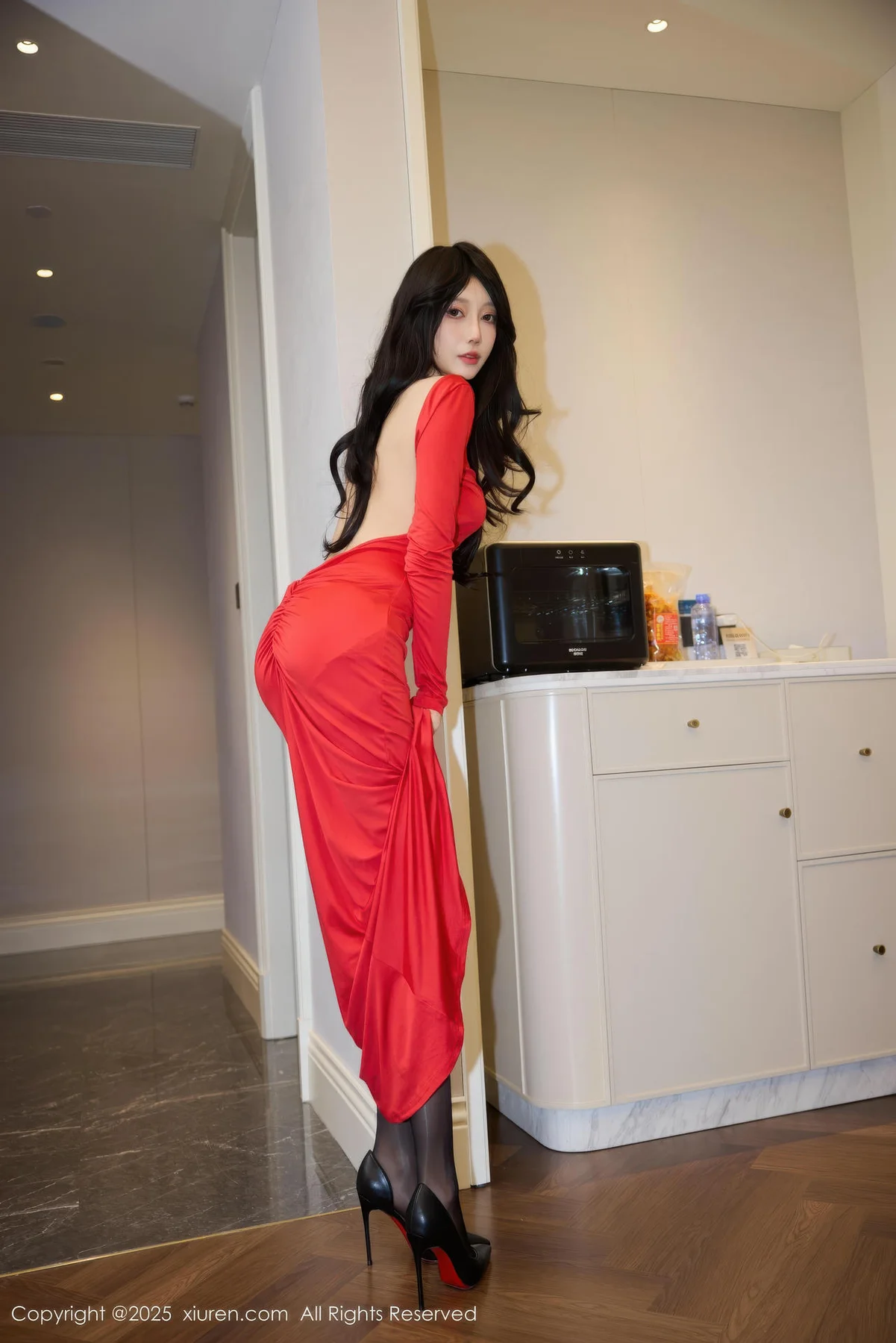 XiuRen 秀人 No.11169 玥儿玥er 红色连衣裙魅惑黑丝 - 3