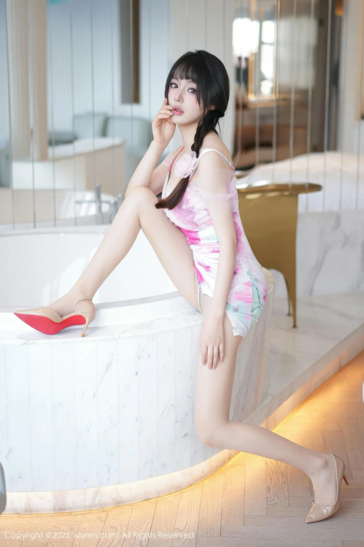 XiuRen 秀人 No.11177 沈南汐RuRu 花色连衣短裙 - 5