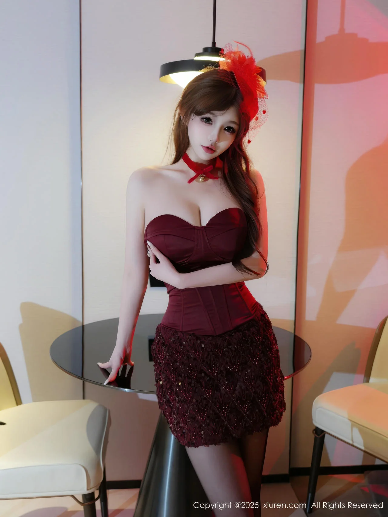 XiuRen 秀人 No.11181 甜妮 深色连衣短裙 - 4